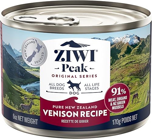 ZIWI Peak - Alimento húmedo enlatado para perros, totalmente natural, alto en proteínas, sin granos, ingredientes limitados, con superalimentos