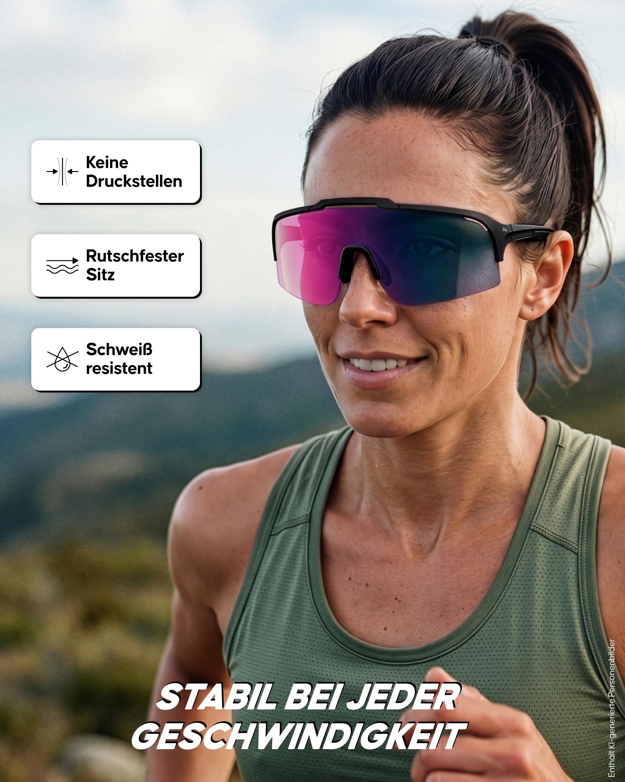 DANISH ENDURANCE TR90 Sonnenbrille, Robust & Leicht, UV400 Schutz | TR90 Sonnenbrille, Robust & Leicht mit UV400 Schutz für Radfahren, Laufen & Outdoor-Training, Unisex