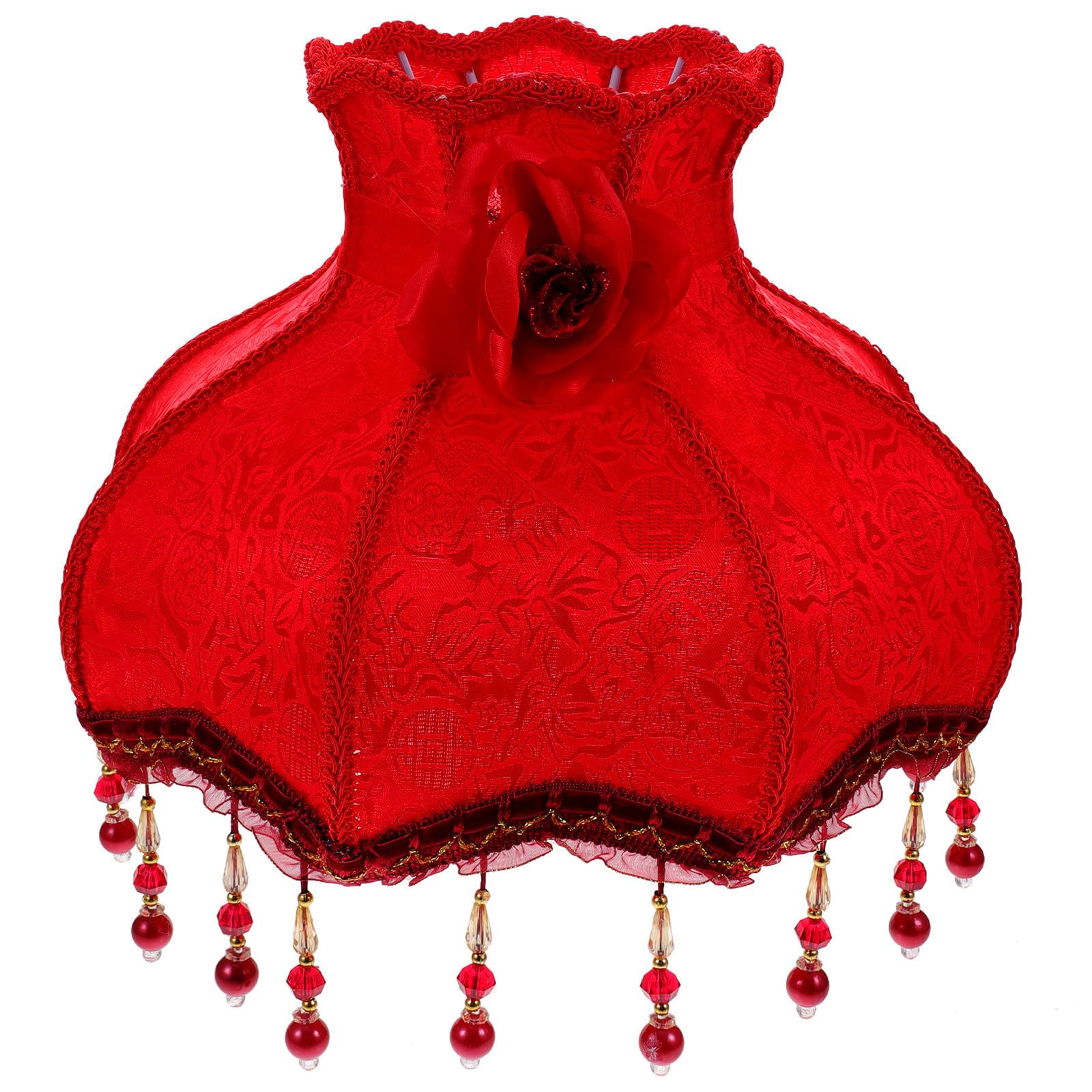 Vintage Lampenschirm für Tischlampe, Roter Stoff, Europäischer Stil Zufälliger Stil