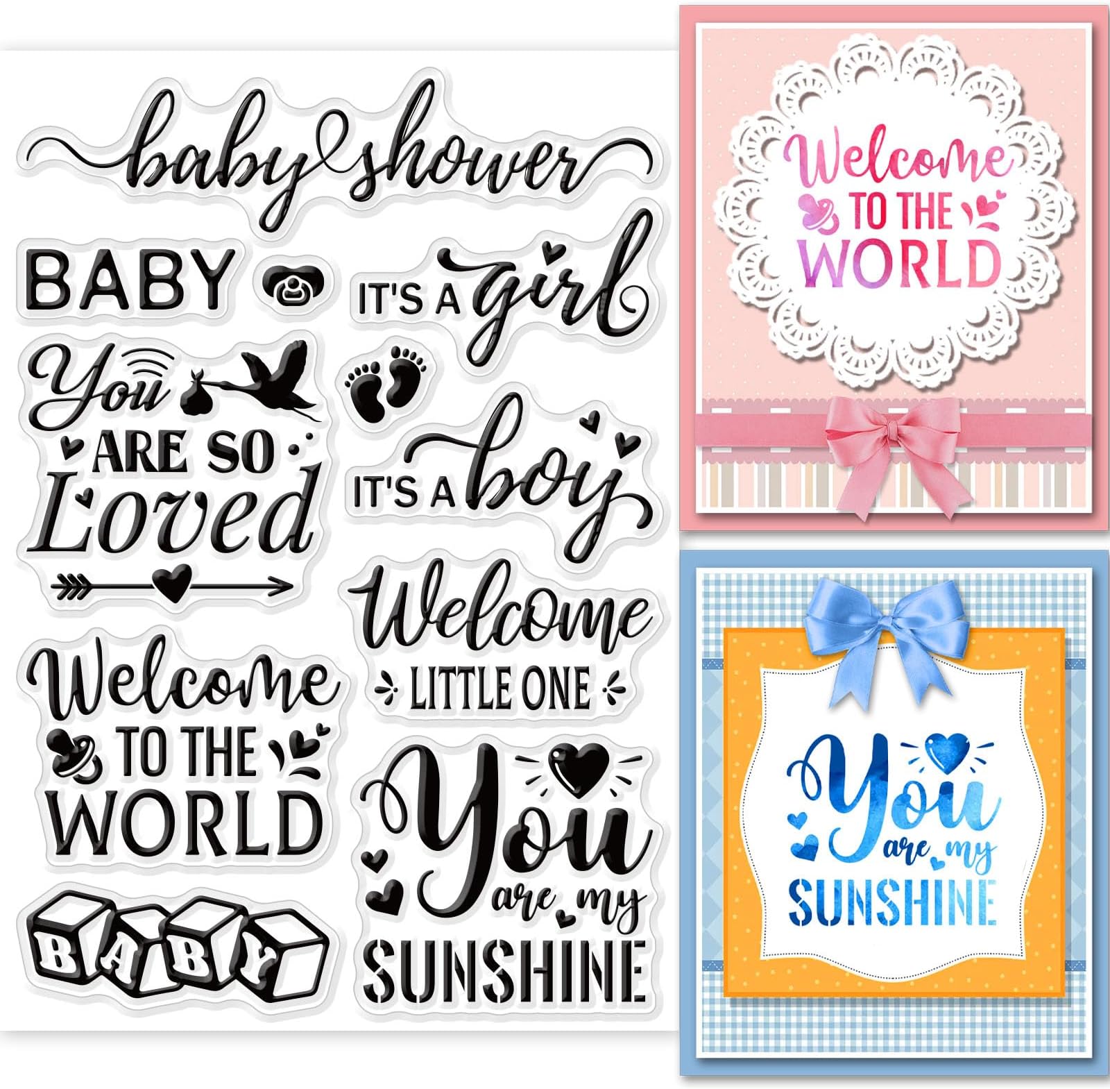 New Born Text Clear Stamps Blessings Words Decoration Silicone Clear Stamp Seals for DIY Scrapbooking Journals Decorative Cards Making Photo Album DIY Craft