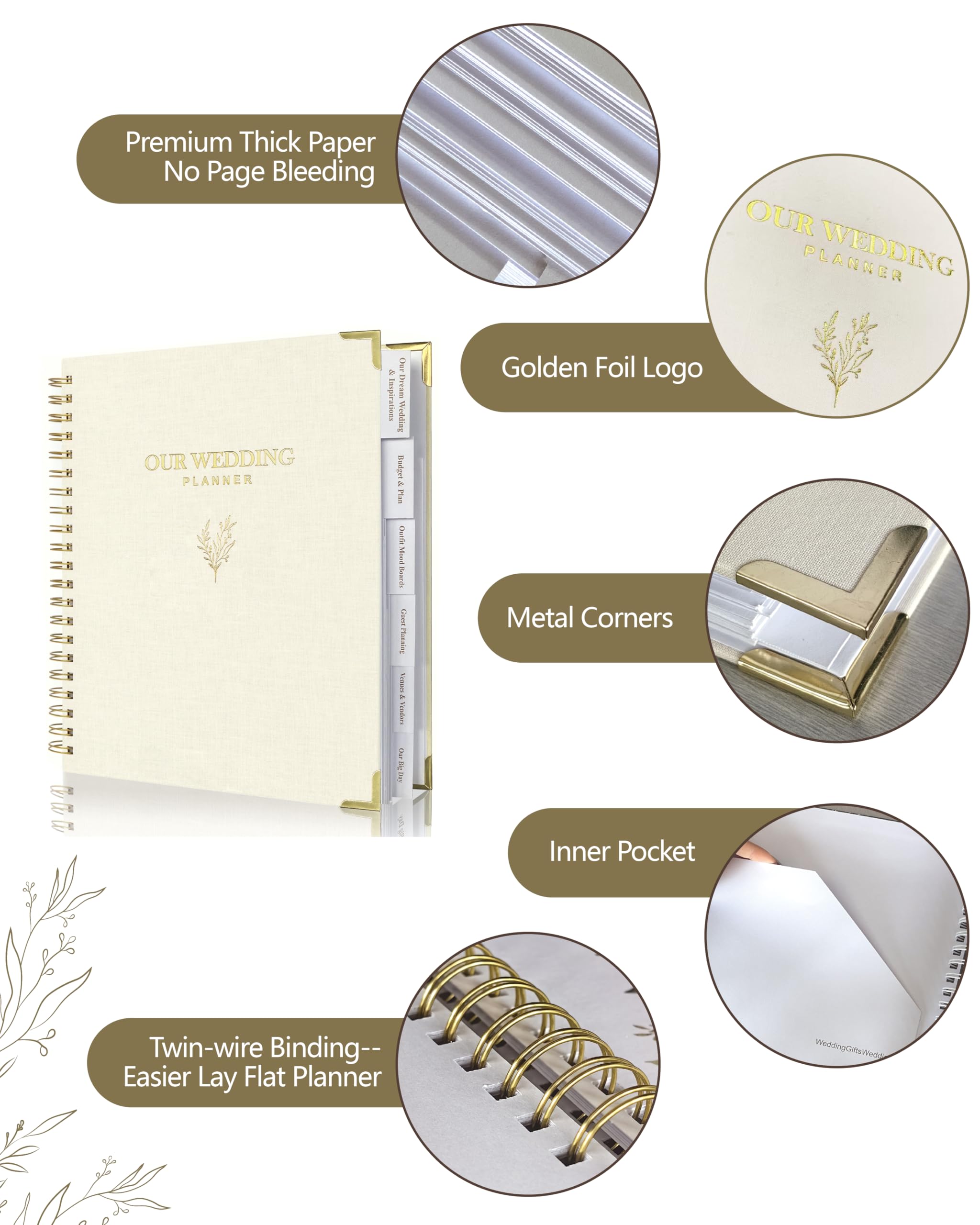 Hochzeitsplaner für die Braut – Hochzeitsplanungsbuch und Organizer, Braut-Hochzeitsplaner-Buch & Ordner