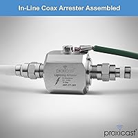 Vista 6 de Proxicast Arrestador/Supresor de Rayos Coaxial con Conectores Hembra F de 75 Ohmios - Protector de Sobretensiones de Cable Coaxial de Grado