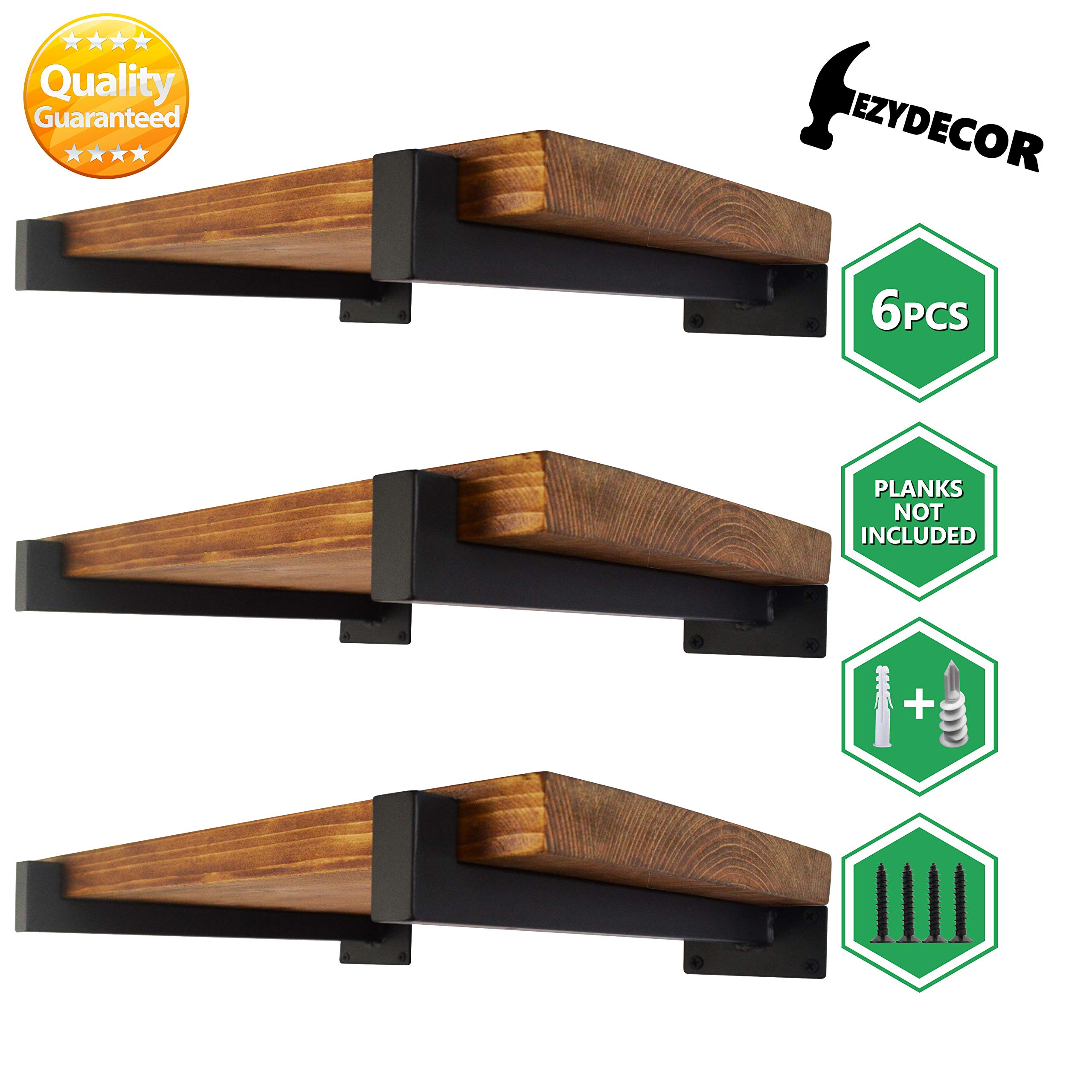 Buy 6 Pcs Floating Shelf Brackets 8 Inch Heavy Duty Wall Mounted