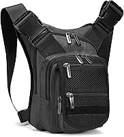 Vista 2 de Mochila de pierna caída, mochila para muslos, paquete Versipack para montar en motocicleta, caminar, ciclismo, vacaciones, hombre y mujer, Gris