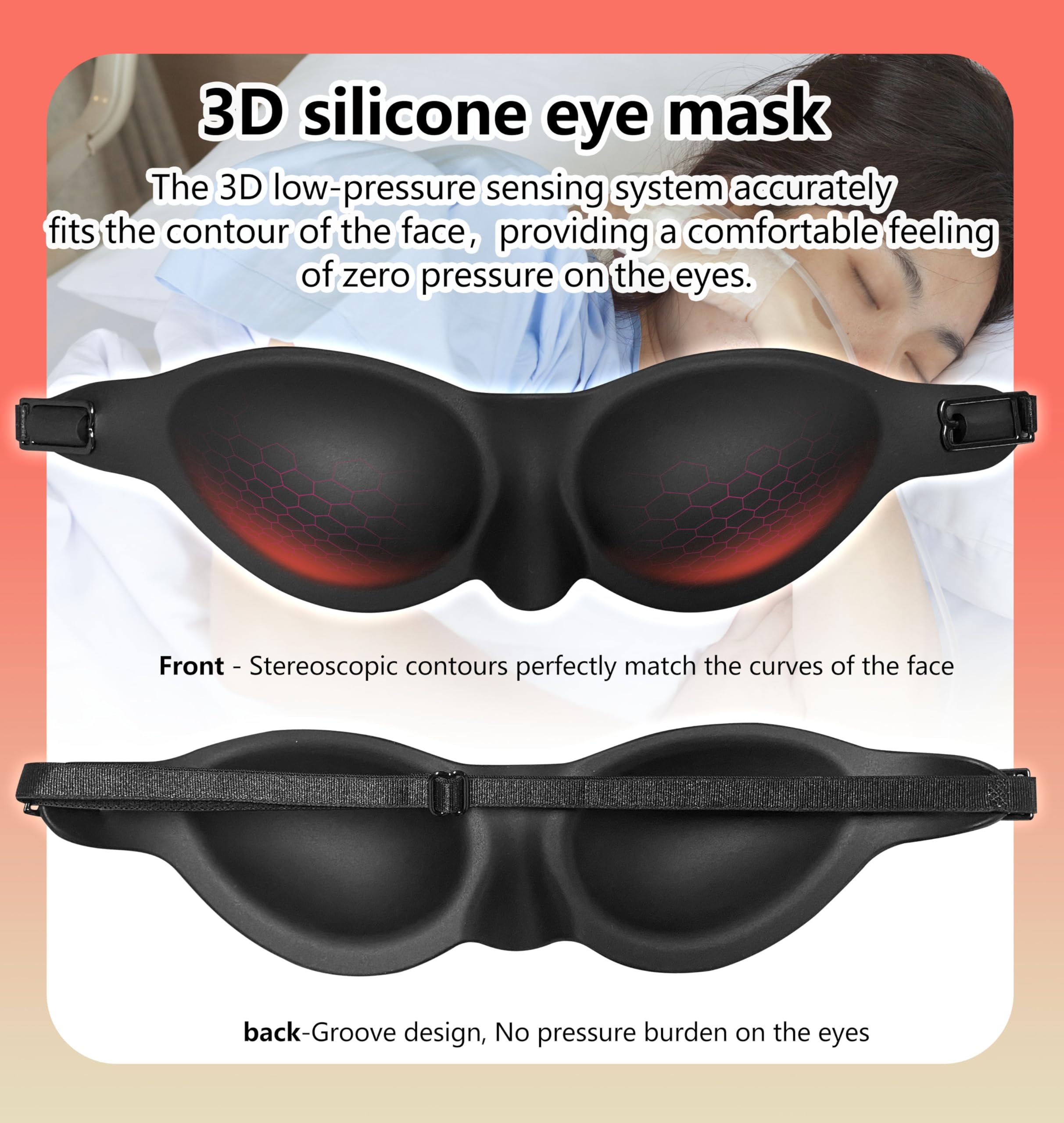 Moisture Chamber Sleep Mask for Dry Eyes Relief, Comfortable Silicone Eye Mask for Sleeping, Washable Reusable Nighttime Dry Eye Goggles, 100% Light Blocking Blackout Shield : Health & Household