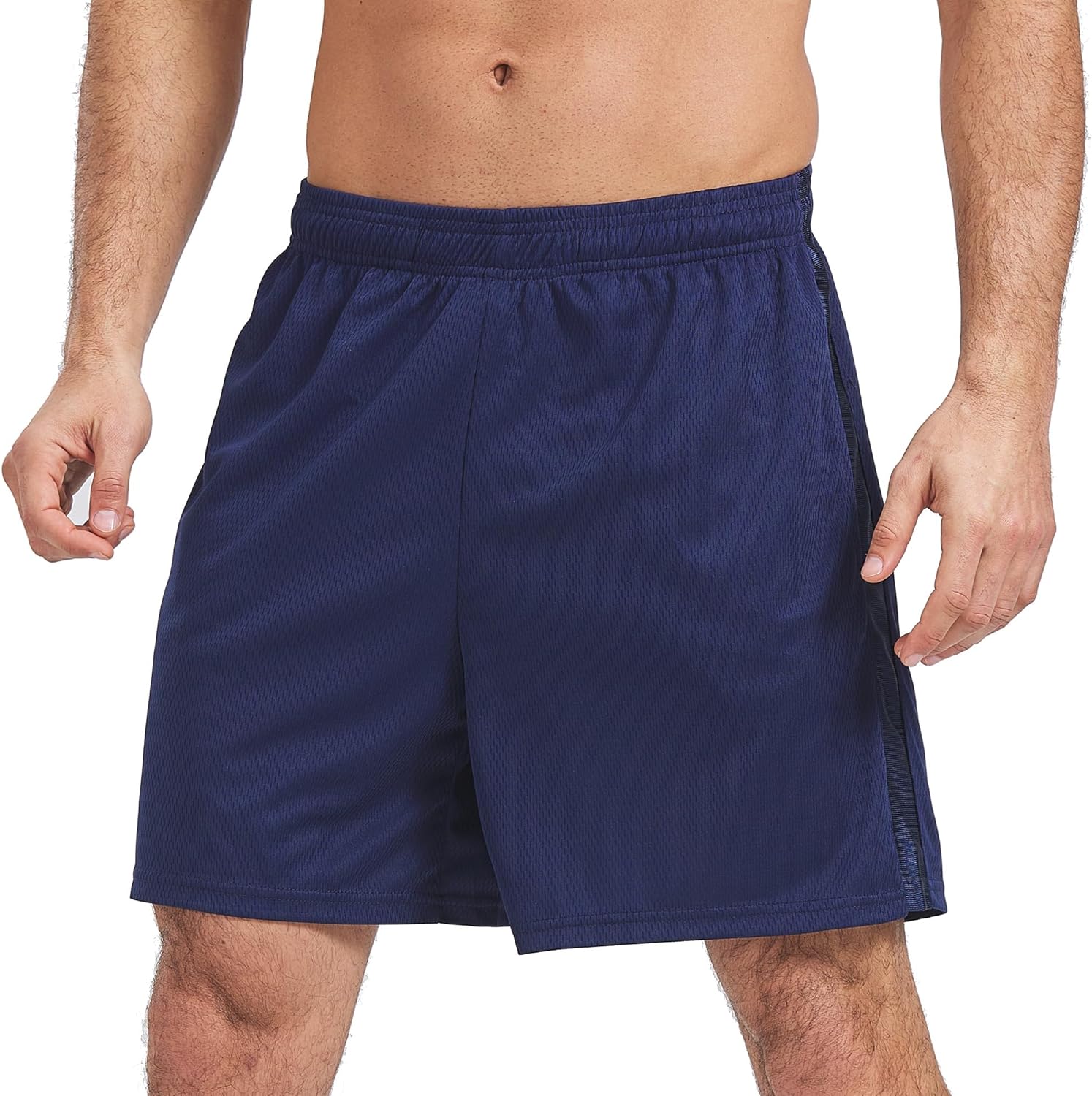 (2XL) HQUEC Mens Shorts Mesh Gym Lightweight Comfortable 7"/ 5" Basketball Shorts Loose-Fit with Pockets 5 inch XX-Large Navy/5 Inch