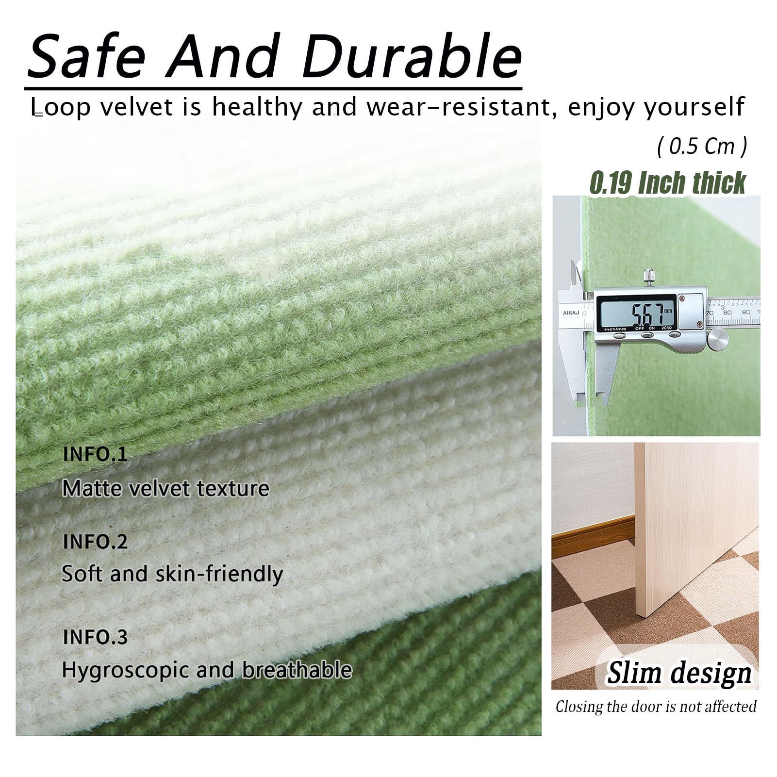 Moquette quadrotte autoadesive Tappeto Quadrato Rimovibile 12x12 Pollici, 9 Pezzi di Moquette autoadesiva residenziale, stacca e incolla, Protezione del Pavimento, Lavabile, Facile Fai da Te