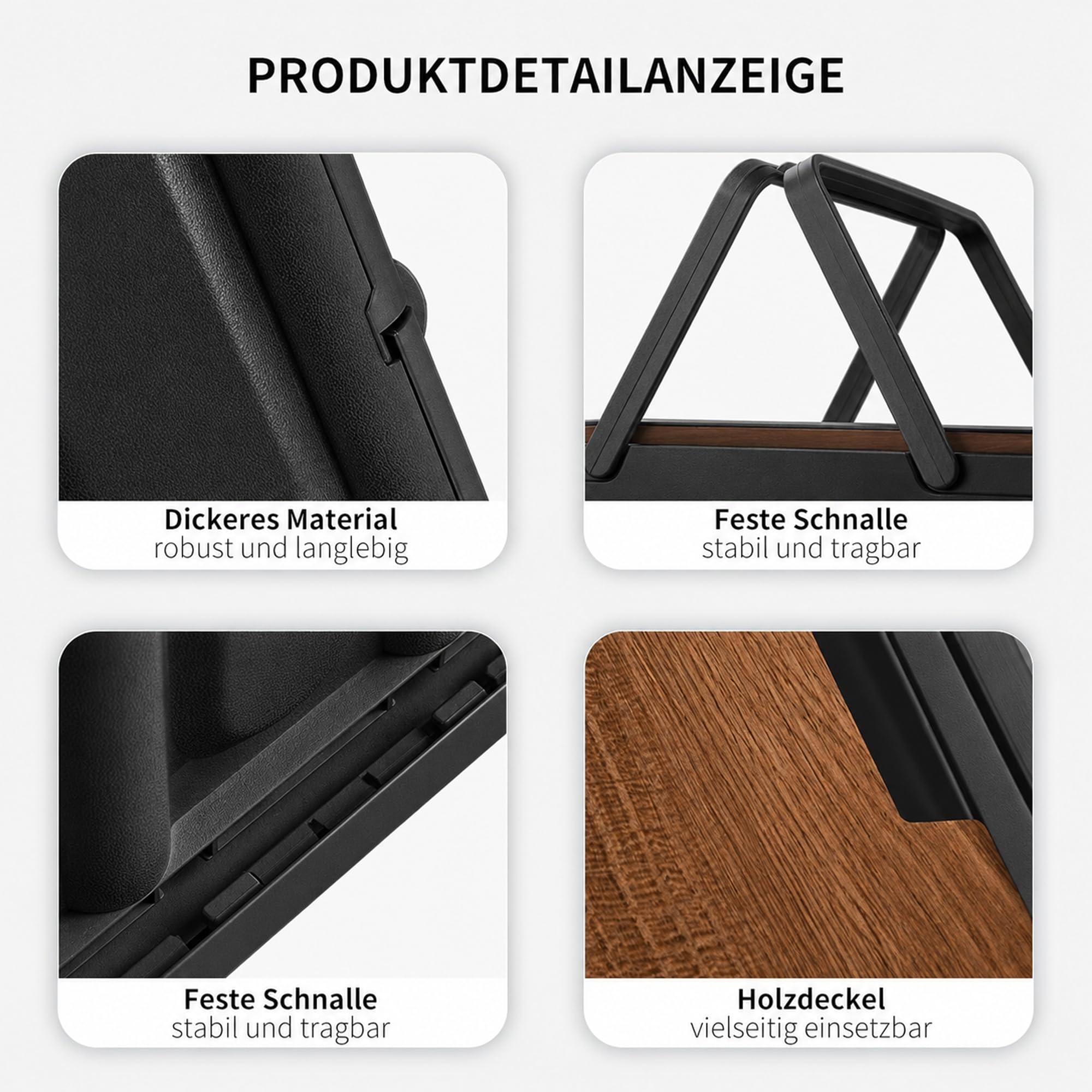 Klappbox Faltbar Stabil Plastik Faltbox, 56 Liter (2, Schwarz)