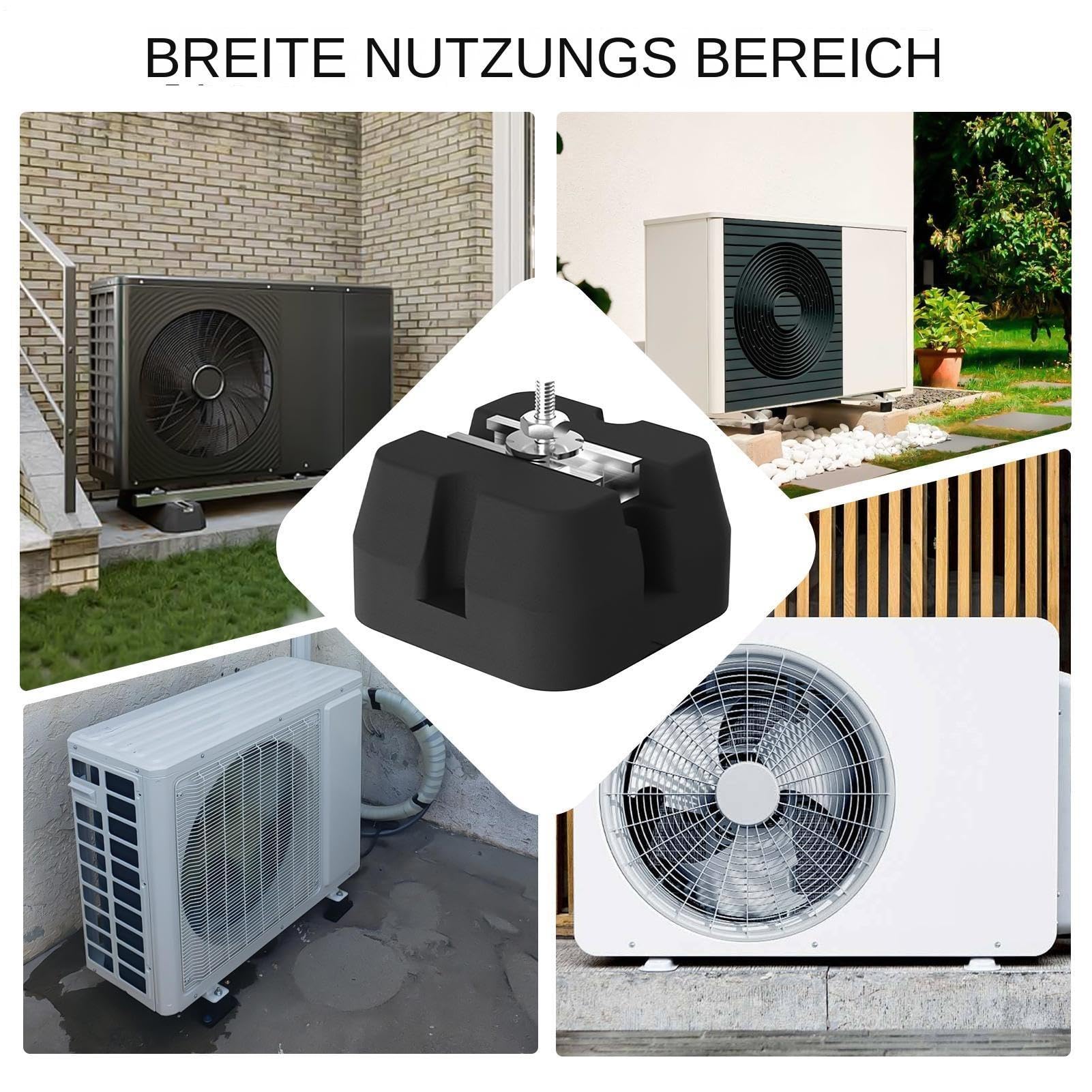 Supporti Base Condizionatori Split Base Per Pompa Di Calore | 4 Pezzi Resistente, Supporti Antivibranti, Portata 500kg