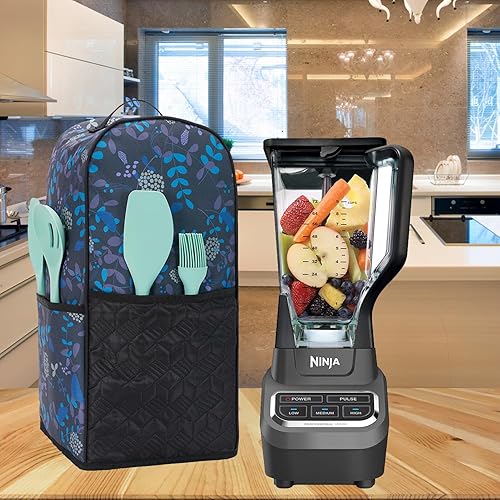 Miniatura 7 de Cubierta antipolvo para licuadora, cubierta antipolvo para licuadora de cocina con bolsillos, compatible con licuadora Ninja, Vitamix de 64 onzas