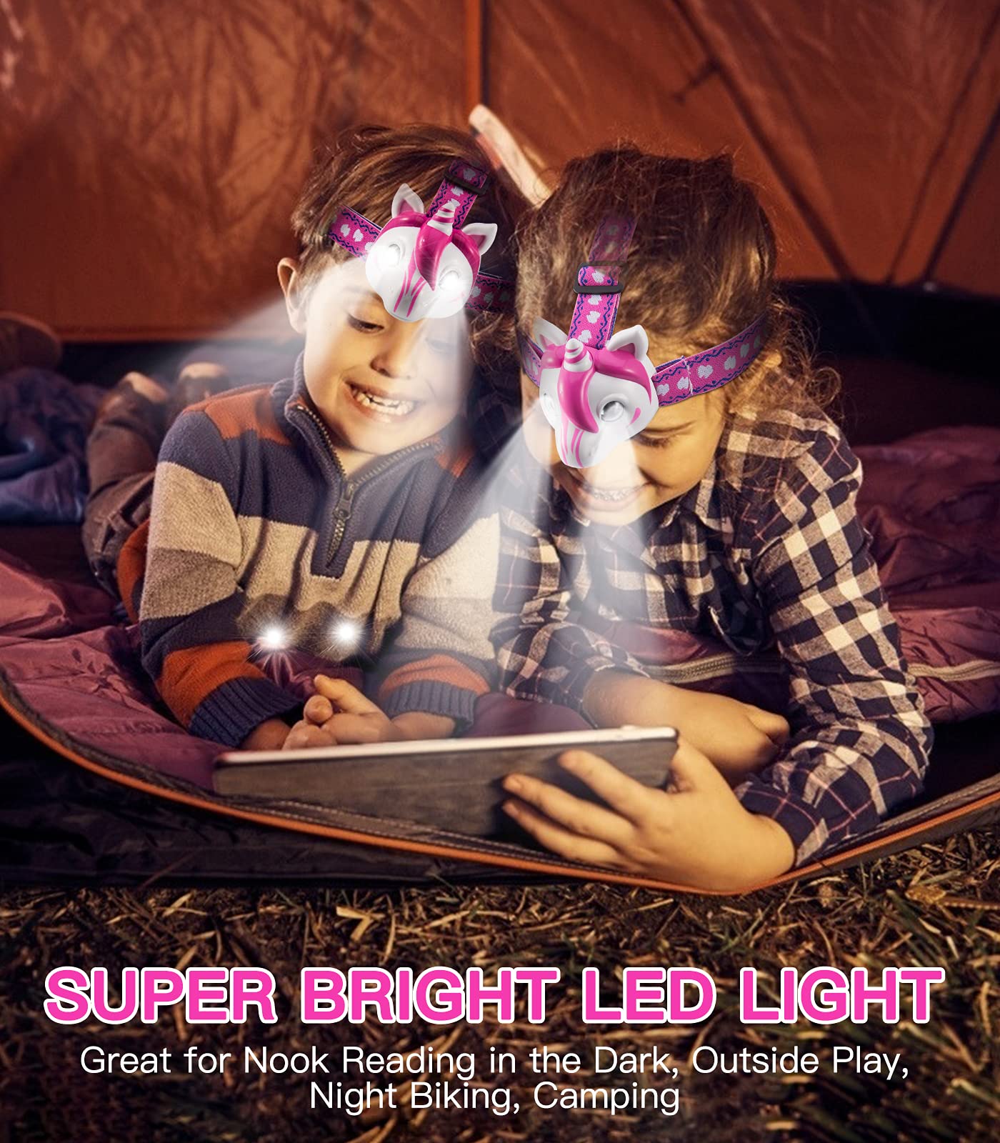 Aubllo Toys LED Headlamp-Headlamp for Kids Unicorn Toy Head Lamp