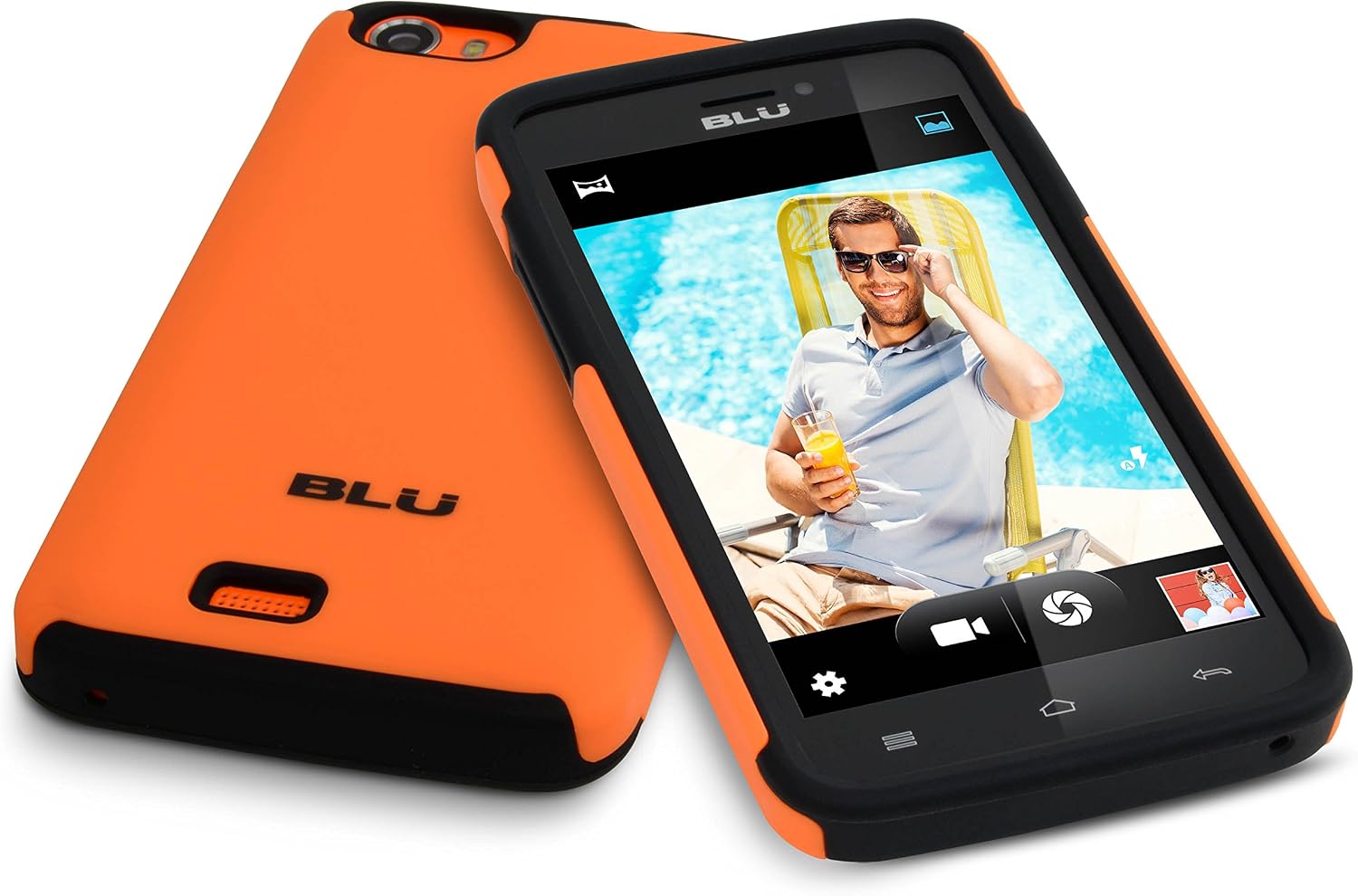BLU ArmorFlex PC+silicon case for Studio 5.0C and Studio 5.0CE - Carrying Case - Retail Packaging - Neon Orange+Black