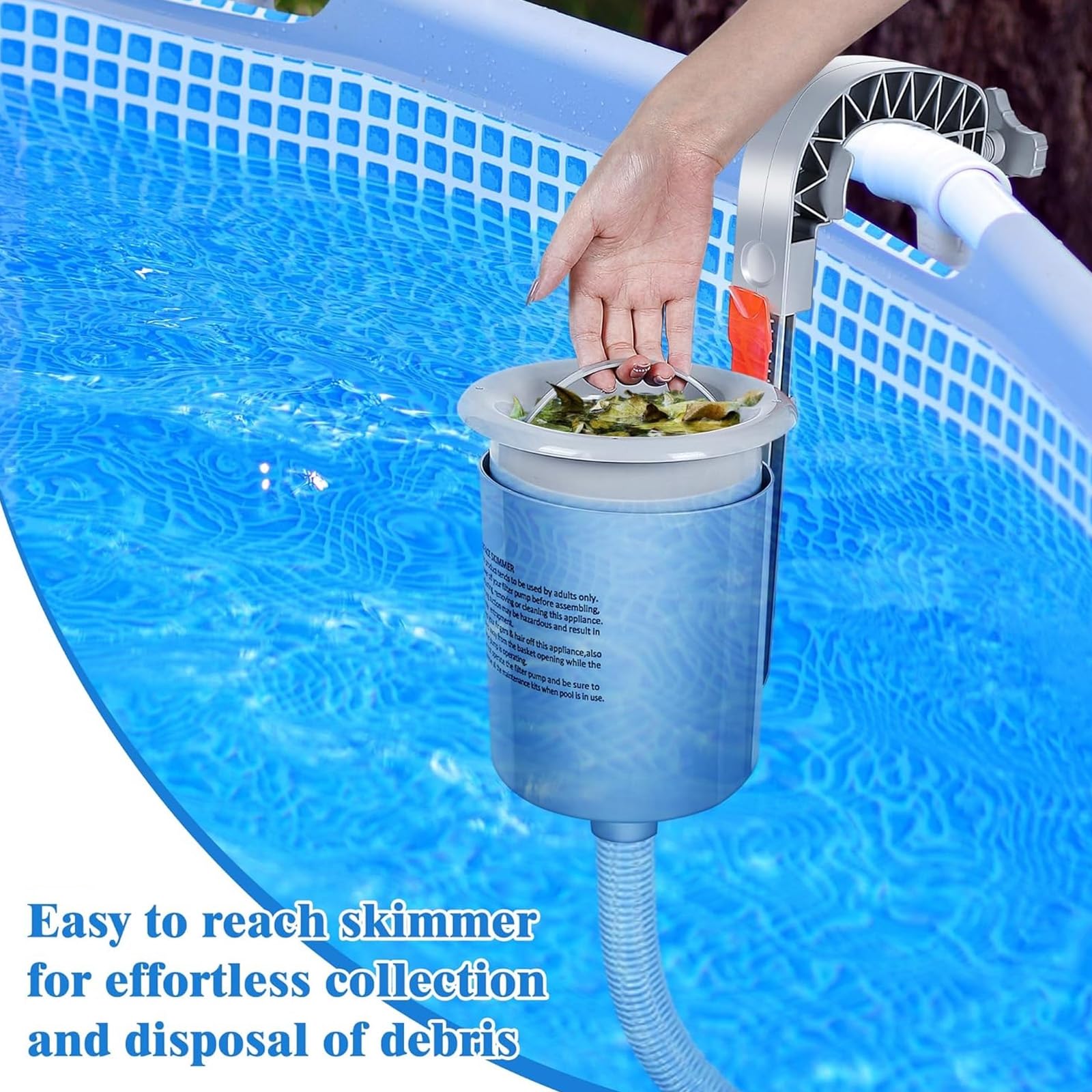 Skimmer para Piscina de Suelo Skimmer para Superficie de Montaje en Pared con Cesta Desmontable Superficie para Piscina con Soporte de Montaje Ajustable