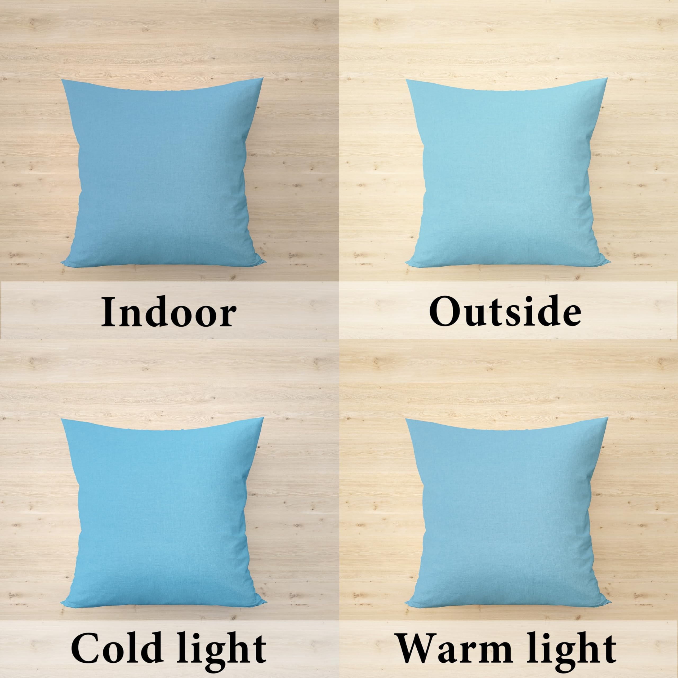 ggaimwf Einfarbig Leinenoptik kissenbezüge für Sofa Blauer Farbverlauf Kissen für das Bett Nordic Lake Hellblaue Farbe Handgefertigt Quadrat