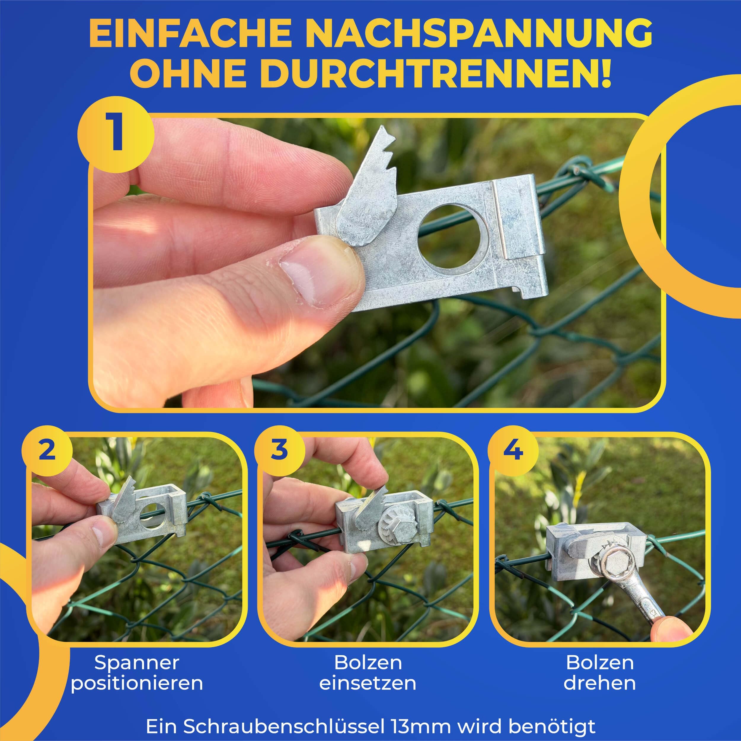 Drahtspanner 2er-Set aus Zinkdruckguss – sturmsicher, nachspannbar ohne Durchtrennen, Made in Germany – für Poolplane, Poolabdeckung, Zaun & Drahtseil – PoolMarie