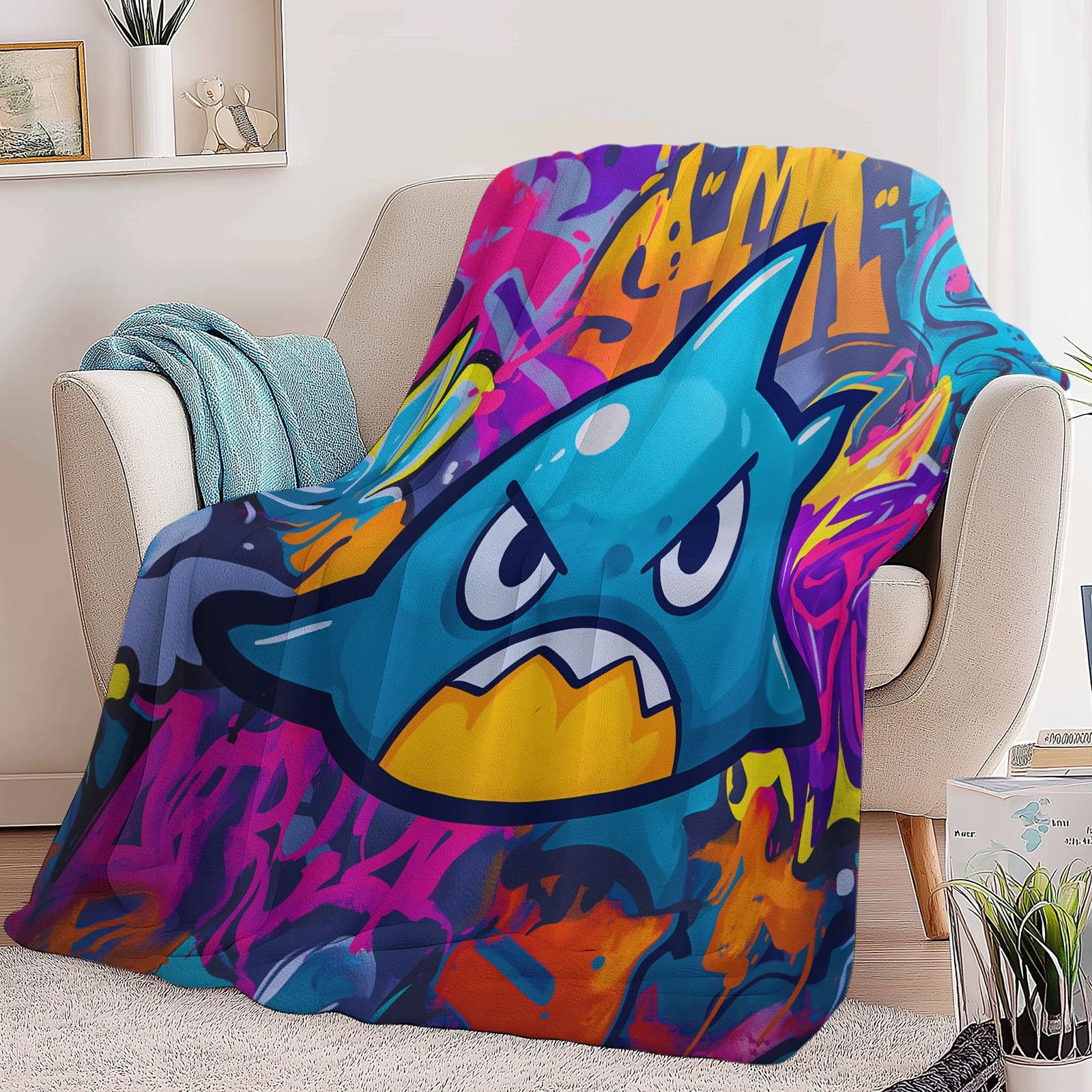 Koc polarowy w stylu potwora, narzuta na sofę polarową, gruby i ciepły koc na łóżko jednoosobowe, wysokiej jakości pled 220 x 240 cm
