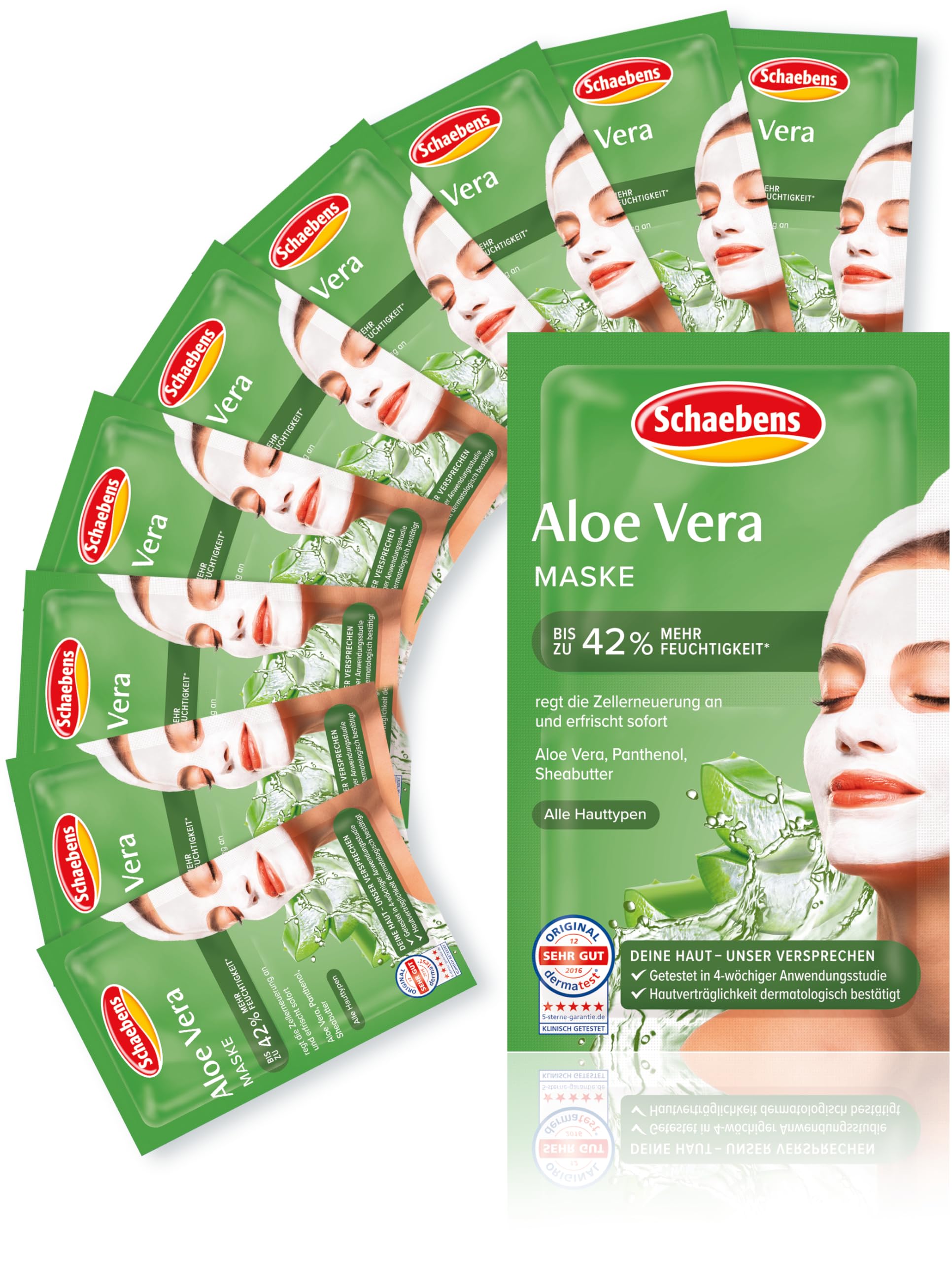 Schaebens Maska Aloe Vera, opakowanie 10 sztuk (10 x 10 ml)