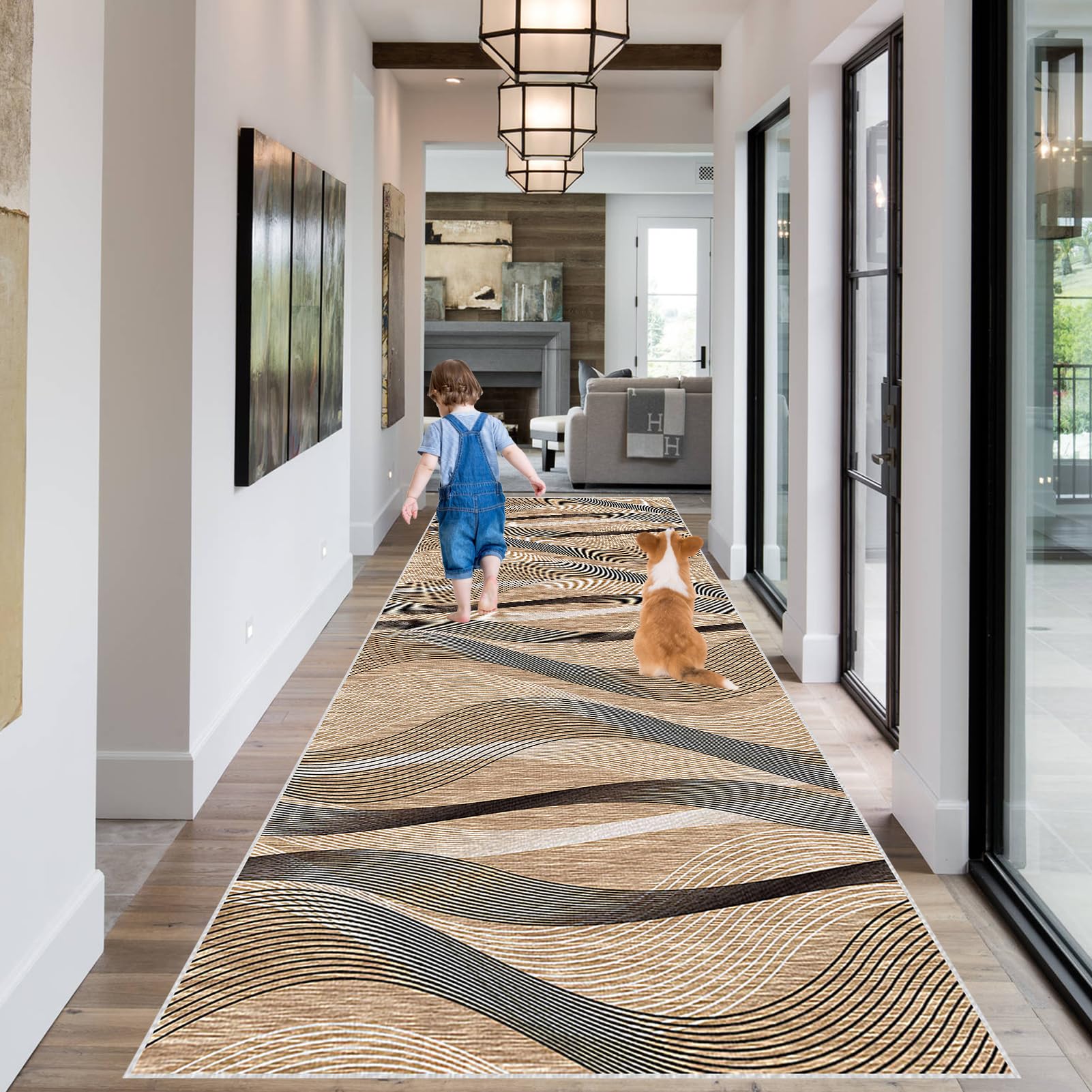 RxueSug Carpet Runners for Hallways Non Slip Carpet Runner Washable Kitchen Runner Mat Heavy Duty Runner Rugs for Hallway Absorbent Carpet Floor Mat Hallway Runner Rug Entryway Runner Rug 50 x 80 cm