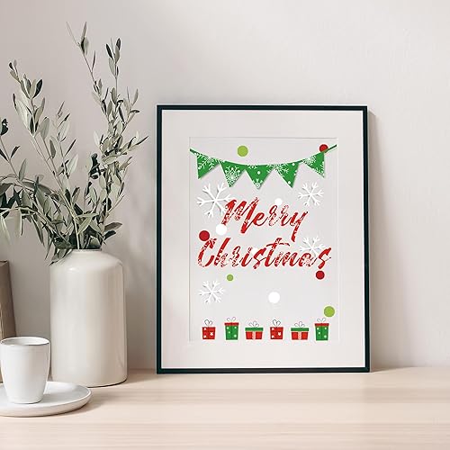 Miniatura 7 de Whaline 60 piezas de papel con patrón de Feliz Navidad, álbum de recortes HOHOHO, papel especial para árbol de Navidad, copo de nieve, papel