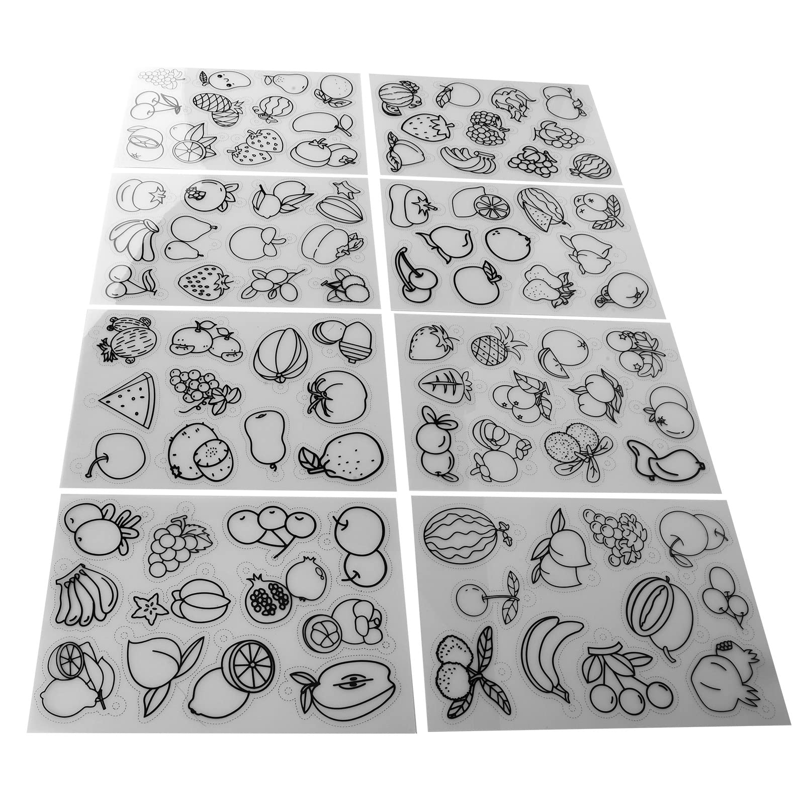 Jelquix Heat Shrink Sheet Set 8Pcs Beautiful Fruit Vegetable Patterns for DIY Crafts and Decorations (Fruit Type)