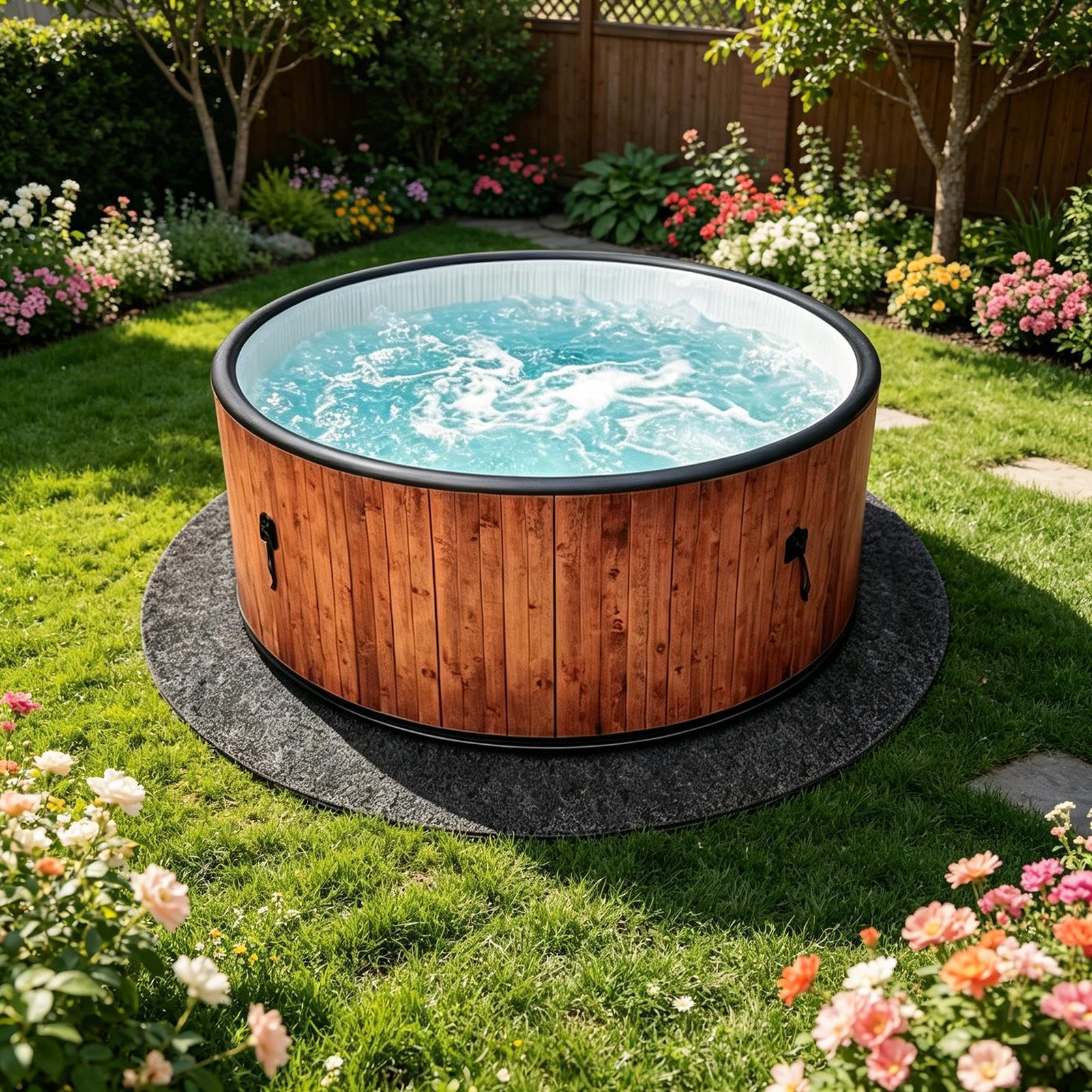 Tappetino da Liner Piscina Protettore In Feltro Della Base Vasca | Imbottitura del Fondo della Piscina per Cortile Area Esterna Giardino Terrazza Ponte Prato Campeggio