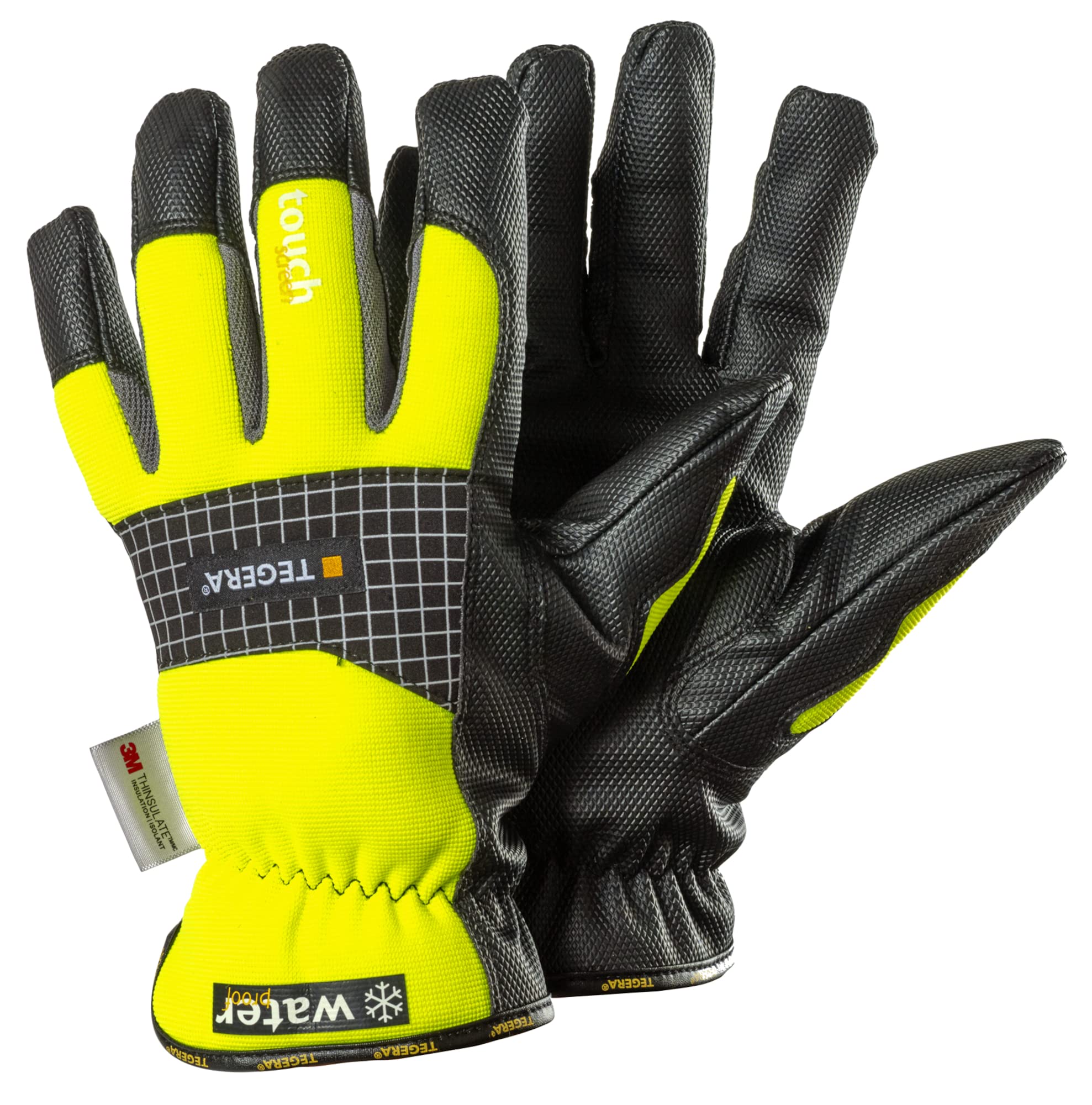 Tegera Ejendals Handschuh 9128" aus Synthetikleder, Größe 8, 1 Stück, schwarz/grau/gelb, 9128-8