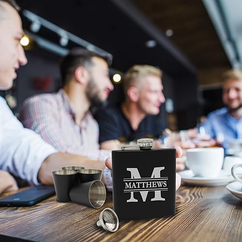 Miniatura 3 de Personalizado Negro Mate Flaskgratis grabado