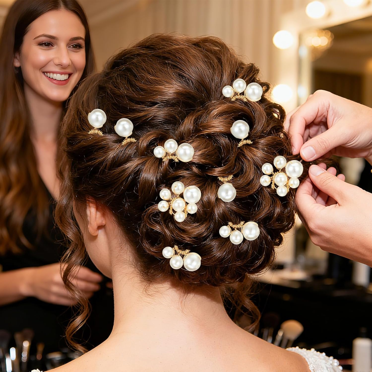 14PCS Pearl Wedding Hairpin, Bridal Hair Accessories Handmade Bridal Hairs Pins Wedding Hairpins Pearl Hairs Accessories Elegent Hairclip for Women Girls - Image 5