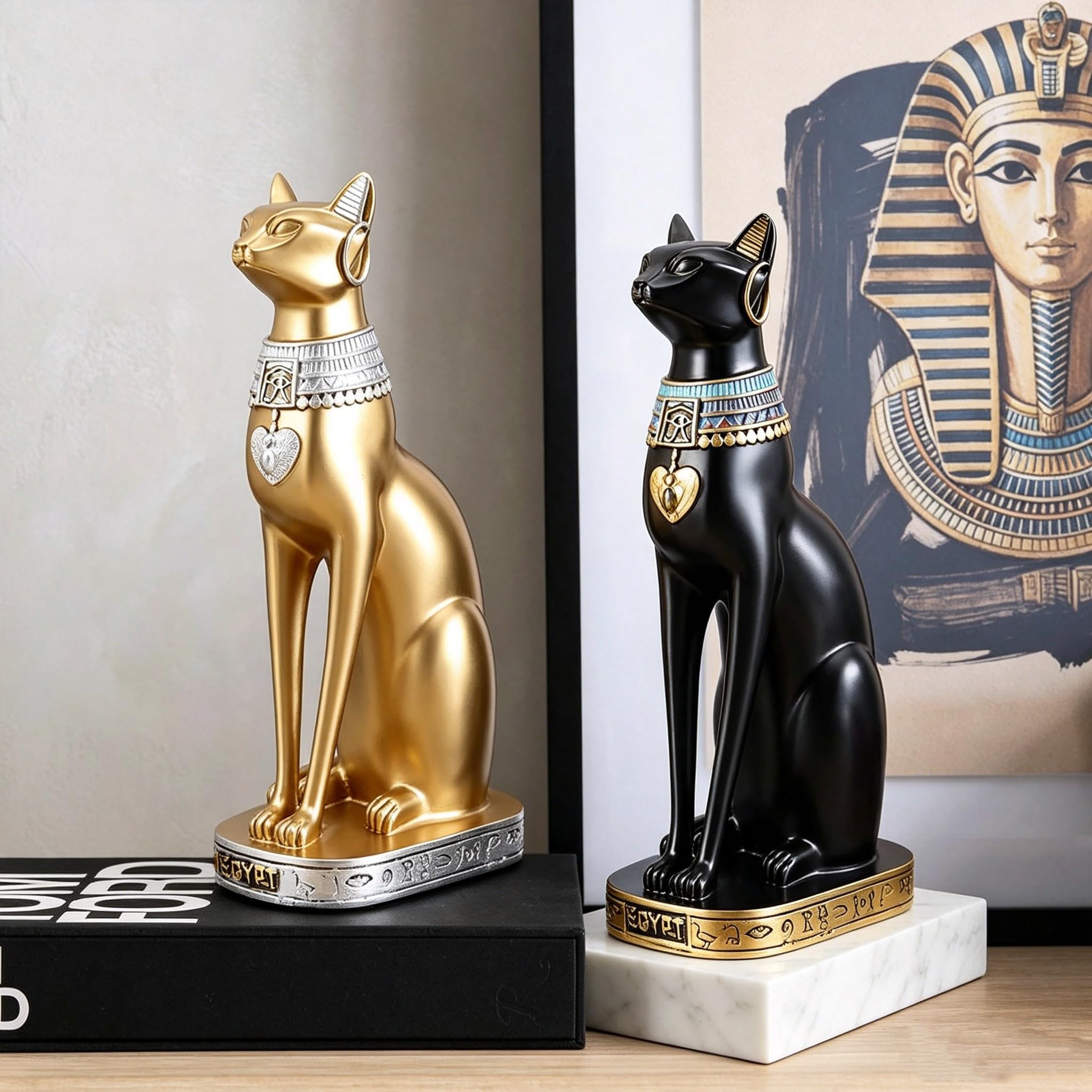 Amazon.com: Ni-JASW 12 inch Tall Gold Egyptian Cat Goddess Bastet