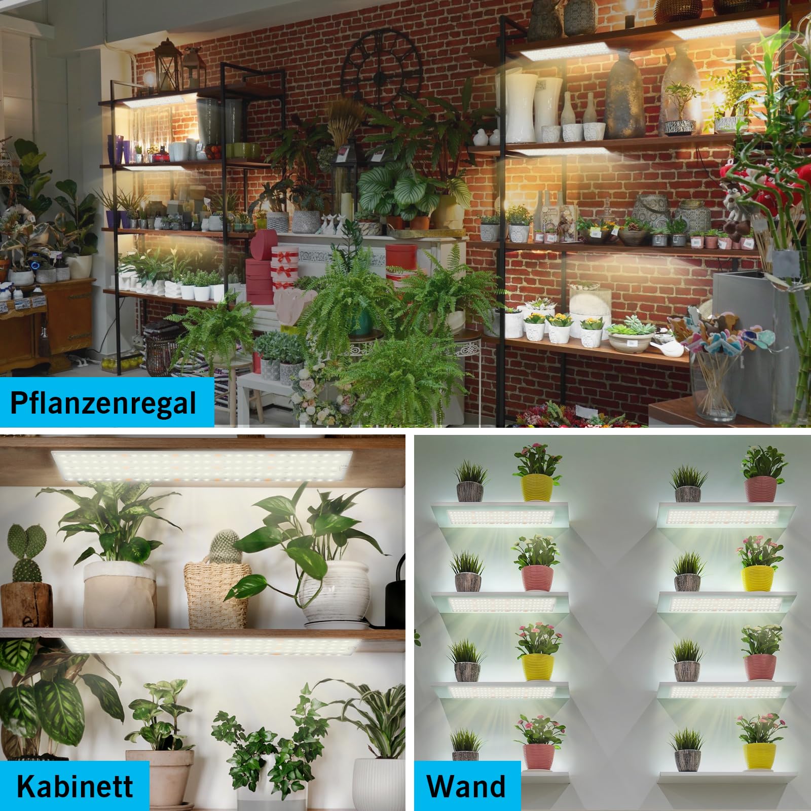 FIVAVA Lampada per Piante 4 Pezzi,LED Luce per Piante Full Spectrum,Grow Light con Timer Auto 3/9/12H,10 Einstellbare Helligkeitsstufen,3 Lichtmodi