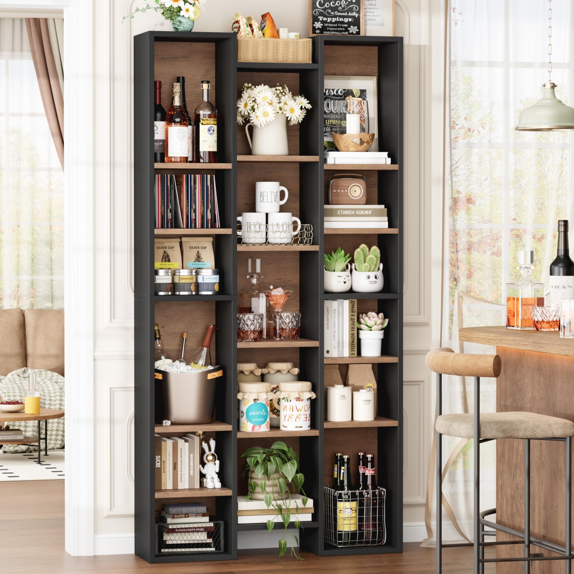 Amazon.com: FOTOSOK 71'' Tall Bookshelf with 21 Cubes, 8 Tier
