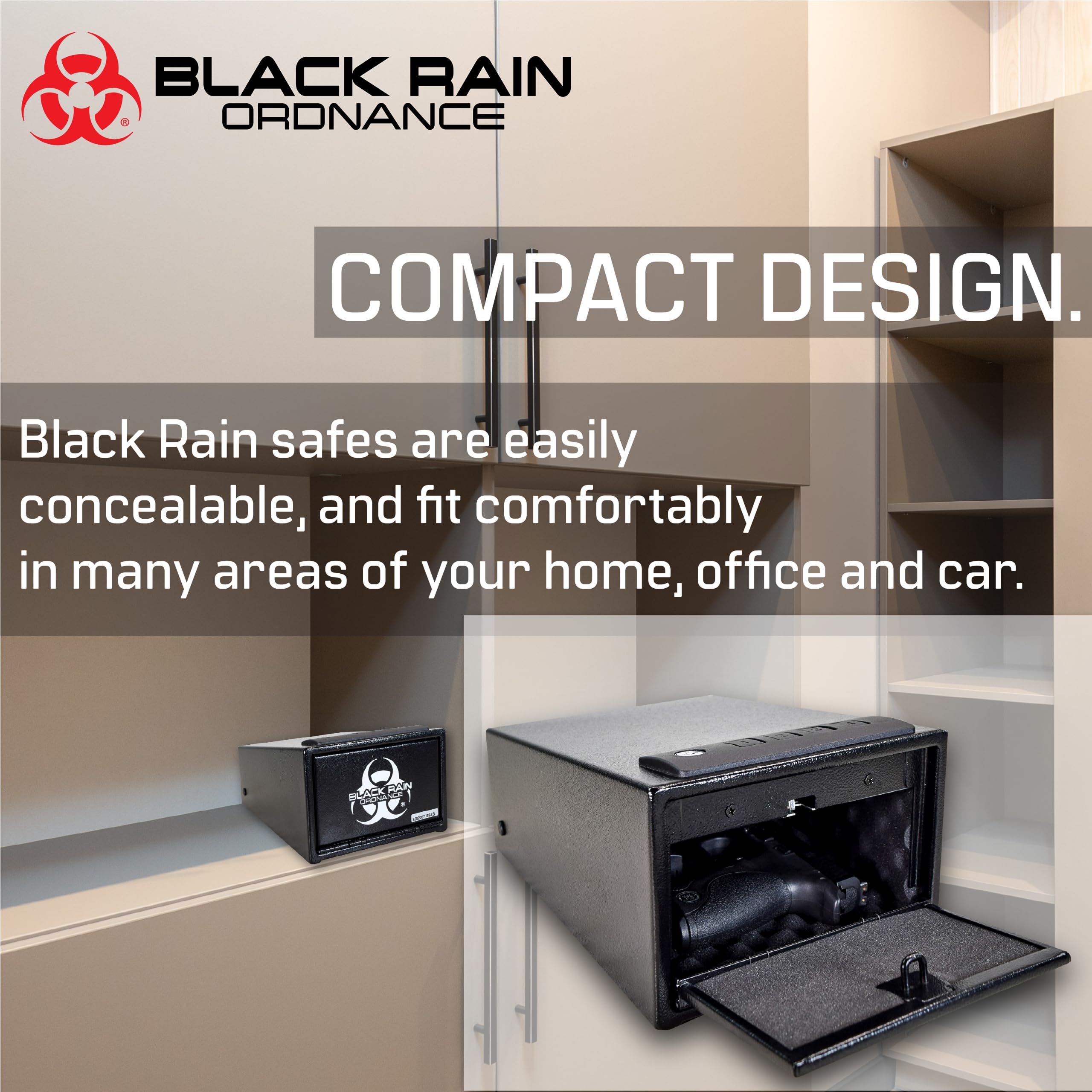 BLACK RAIN ORDNANCE Cassaforte digitale portatile con accesso a password e chiavi (nero)