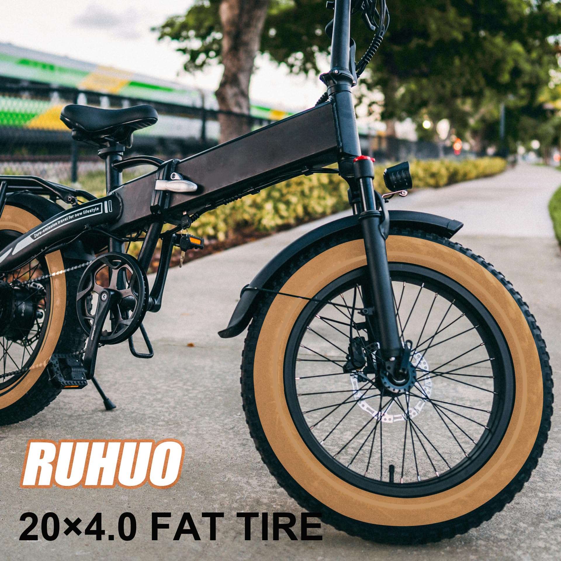 2-Pack 20x4.0 Fat VéLo Pneu, 20 Pouce Montagne Pneus De VéLo & Les Tubes Ensemble, Pliage Remplacement Pneus De VéLo avec Pneu Les Leviers pour Hors Route, VéLo éLectrique