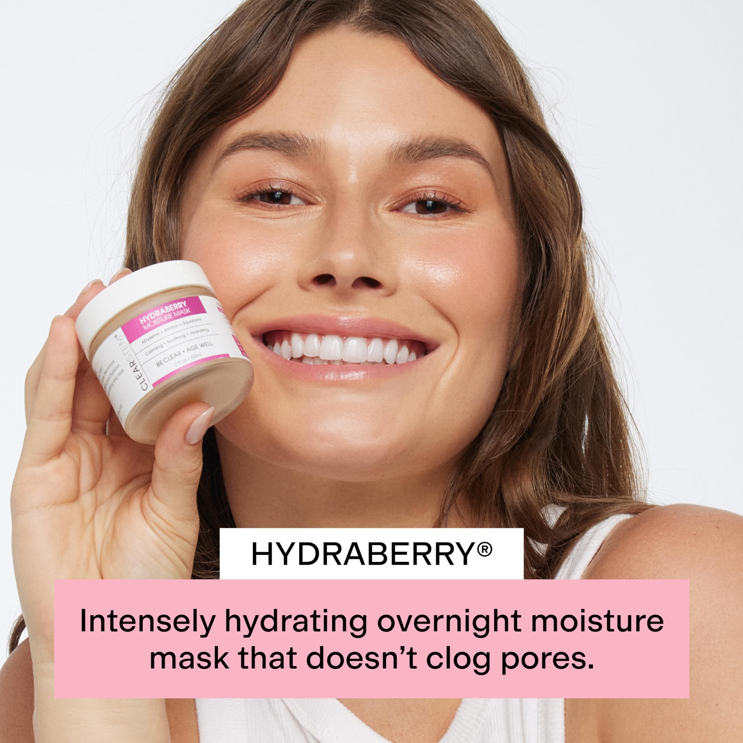 CLEARSTEM HYDRABERRY Hydrating Face Mask for Women - Night Mask for Sleeping for Women with Ceramides, Arnica & Magnesium PCA - Overnight Mask for Evening Hydration to Nourish & Protect Skin Barrier