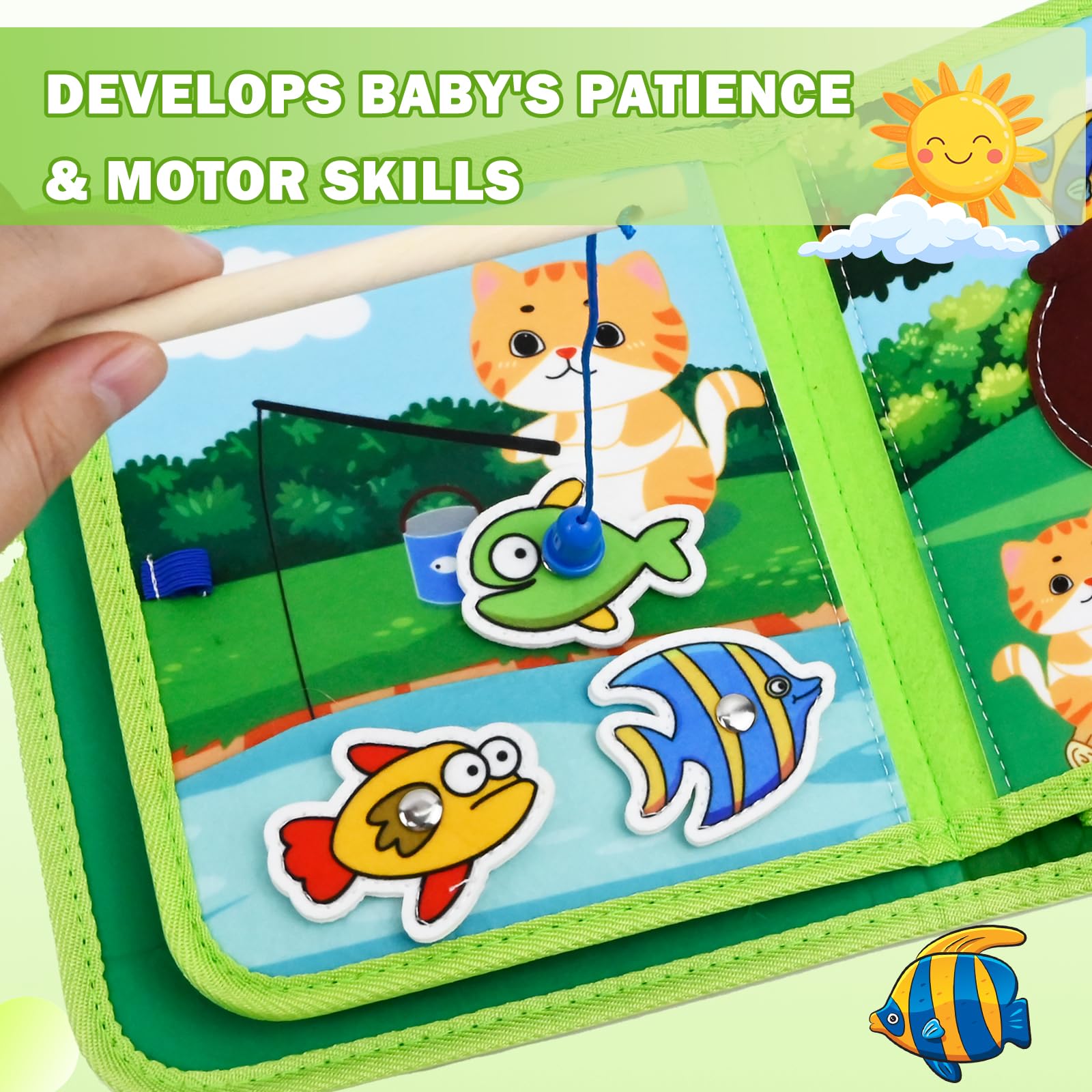 Busy Board Montessori 1 Anno, Quiet Book Sensoriale Educativo Feltro Valigetta Giochi Montessori 1 2 3 Anni, Giochi Libro Interattivo Tavolo Pannello attività Didattici Regalo Bimbo
