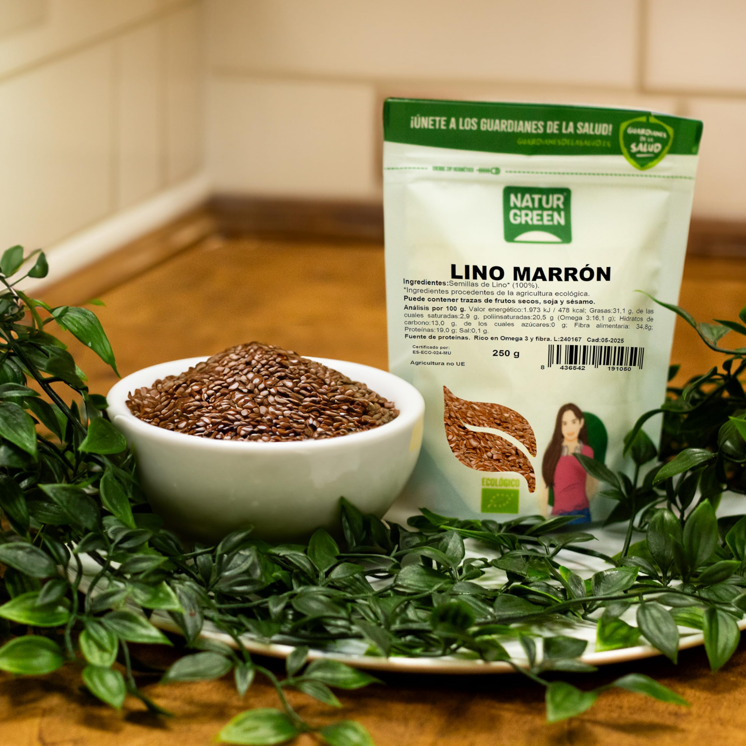 NaturGreen - Semillas de Lino Marron BIO, Semillas Ecológicas, Fuente de Omega 3, Ricas en Fibra, Sin Gluten, Vegan - 225 g