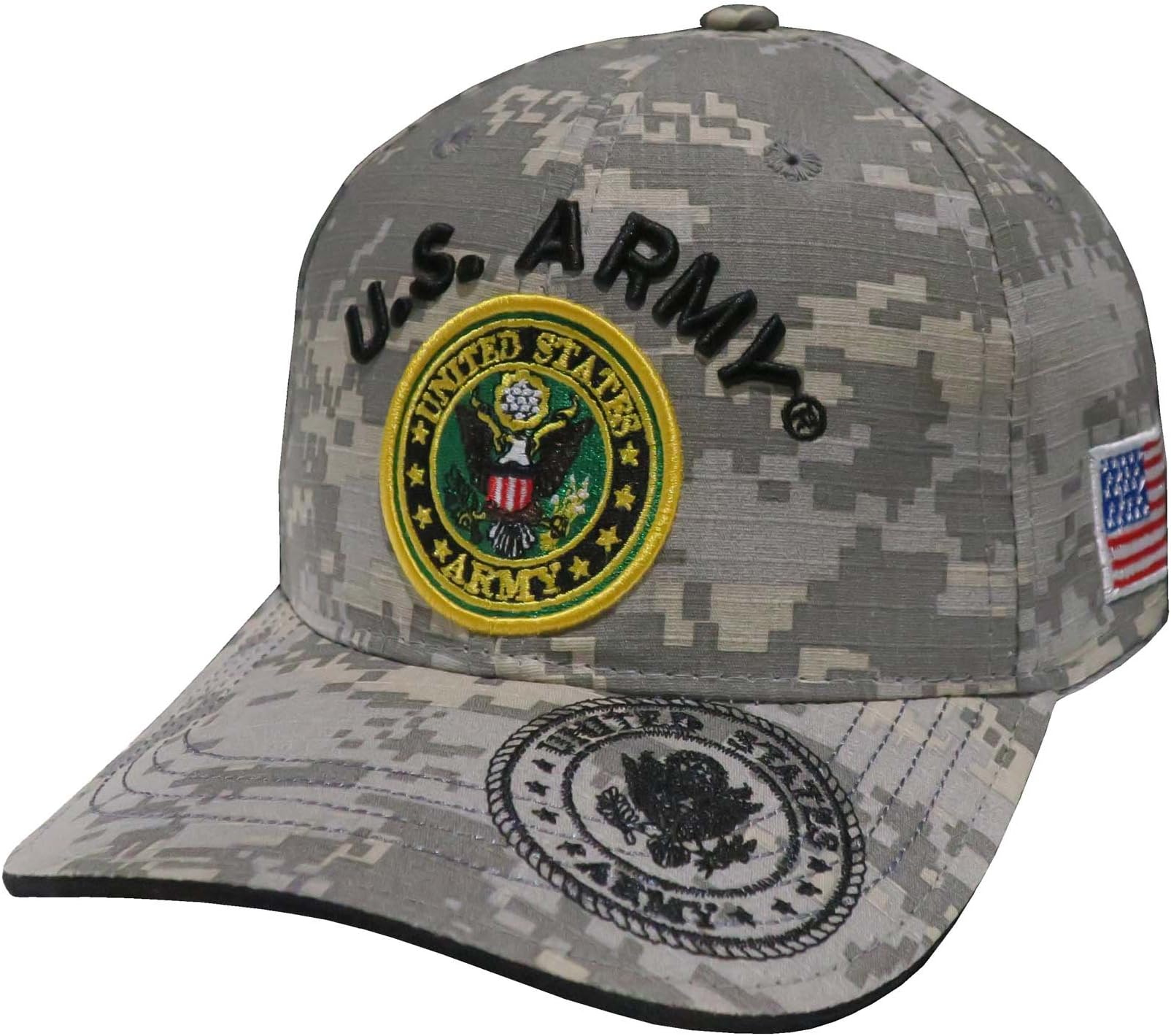 TL MILITARY CAPSUS Armed Forces Embroidered Military Baseball Cap Hat (US Army Text & Emblem Universal)