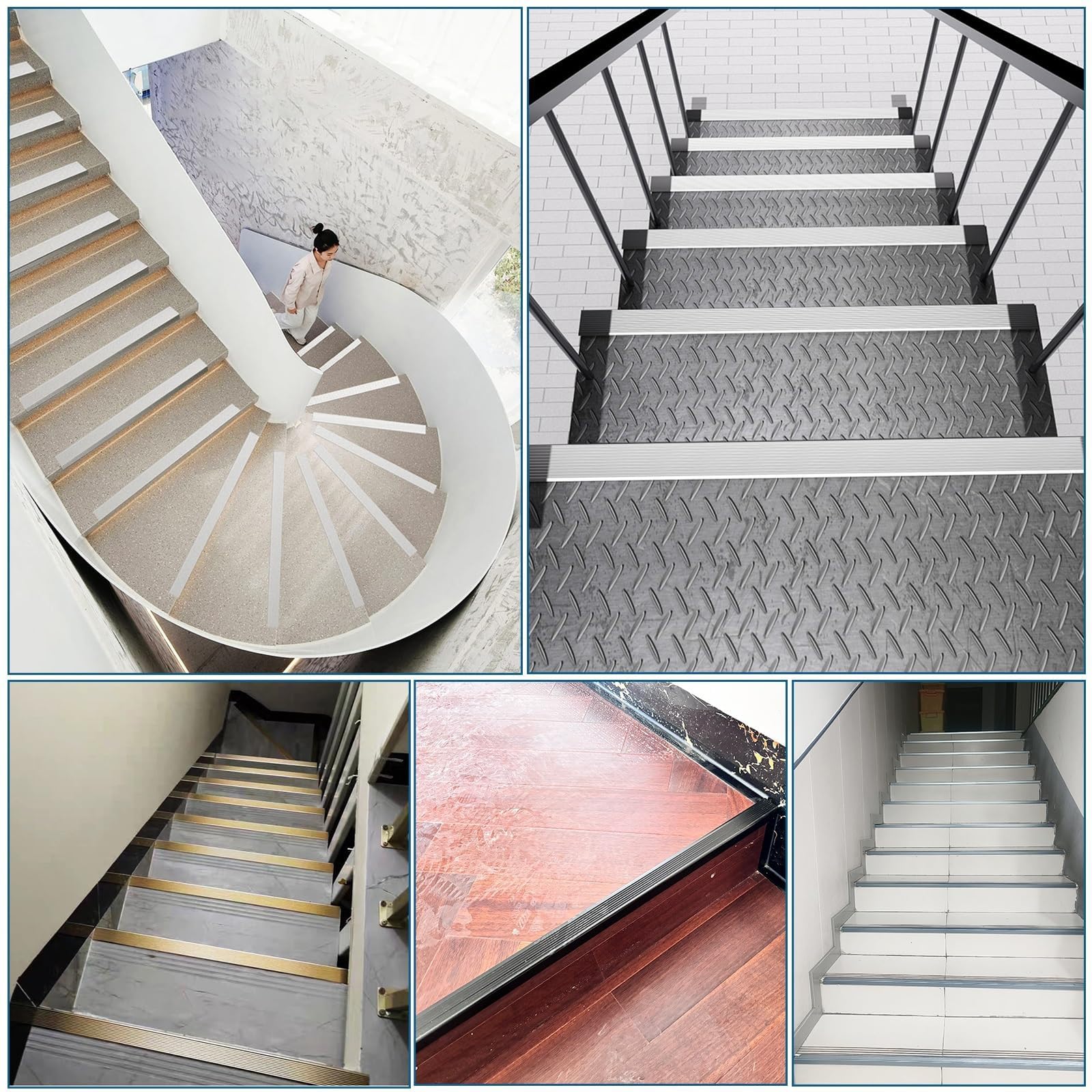 Protector escalera aluminio antideslizante, tira L reforzada, instalación autoadhesiva fácil, acabado decorativo, válido para peldaños de baldosa, madera, alfombra(Yellow 60x21mm,1.2m/47in)