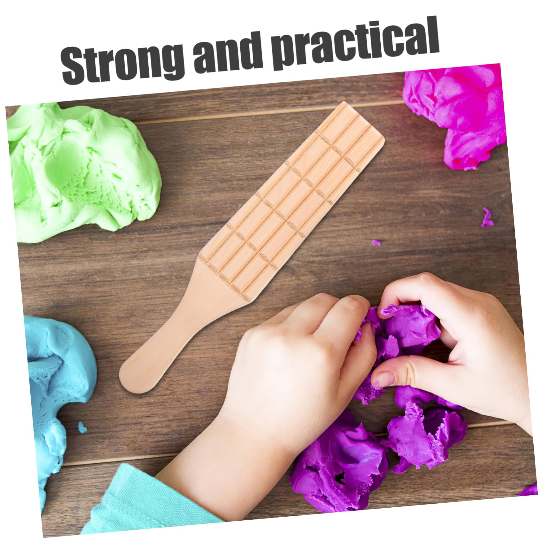 Lurrose Set 3pz Strumenti per Ceramica in Legno Pala per Argilla, Utensile per Modellare, Strumento per attività Manuale Ragazzo Ragazza