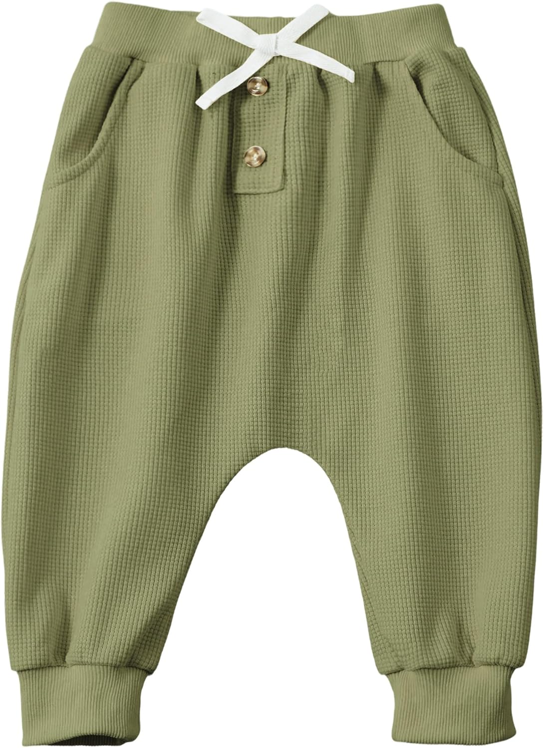 Toddler Baby Waffle Long Sleeve Sweatshirt ButtonTop Jogger Pants Set Cute Fall Winter Clothes Set Outfits - Image 8