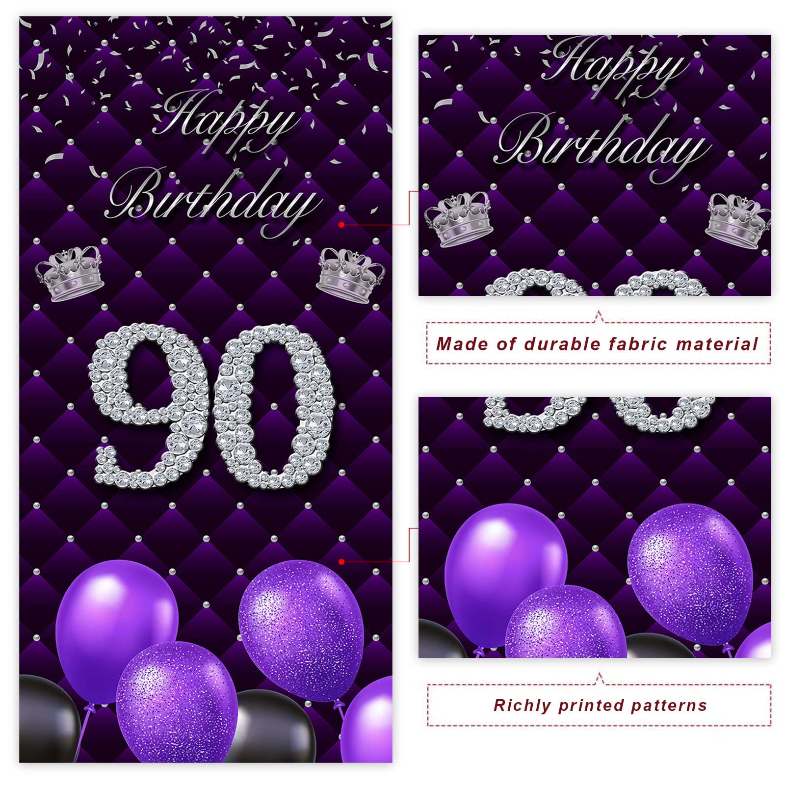 Purple 90th Birthday Decorations For Women BSL1 Men Purple 90th Birthday Banner Hanging Swirls 90th Birthday Balloons Happy 90th Birthday Cake Toppe 11751bd3 19ea 4513 Adfc 599c7b051f97.d2ec75e7f8f91ef6f288fd70eafef09f