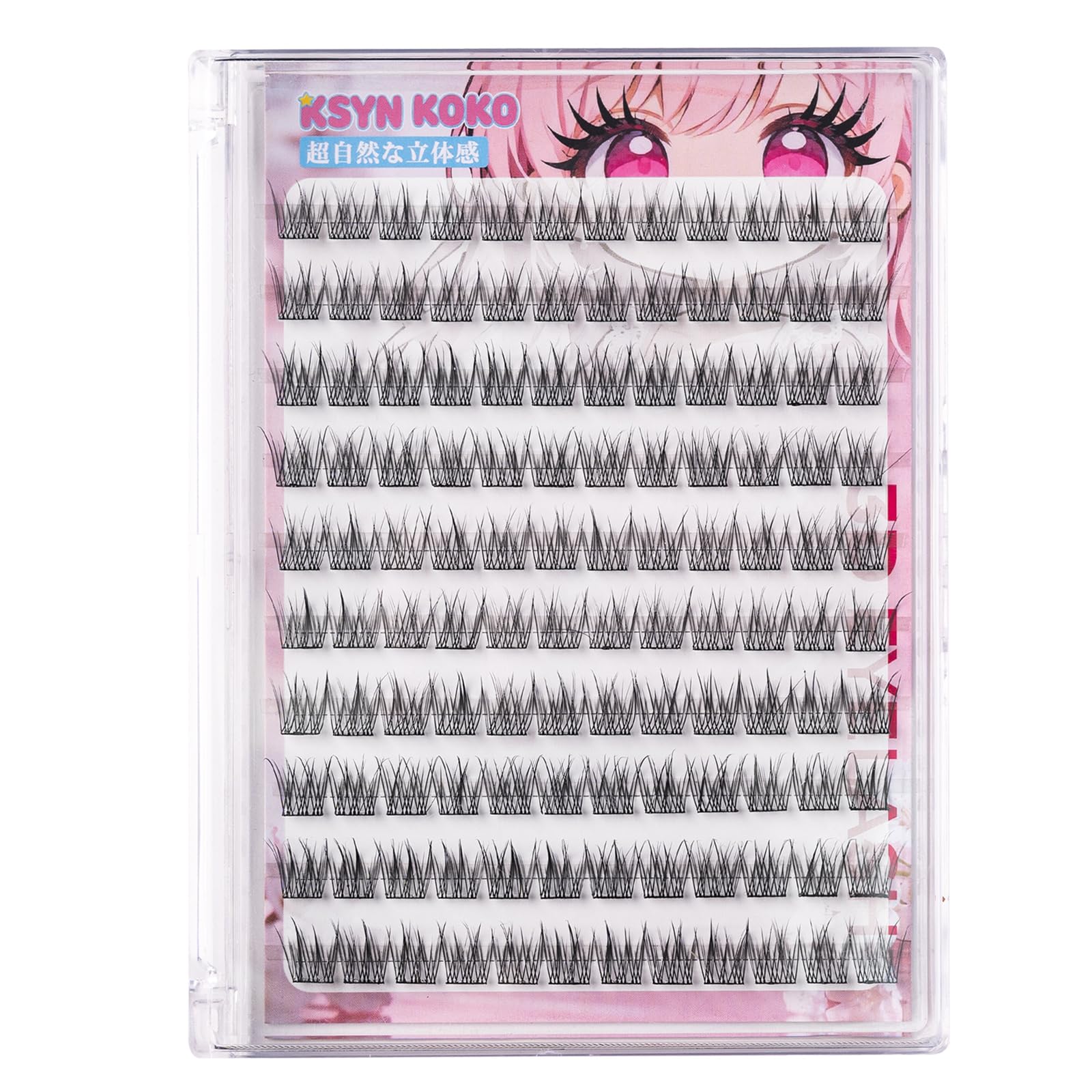 KSYN KO-KO つけまつげ 部分つけまつげ つけまつ毛 3Dつけまつげ のり不要 接着剤不要 1秒マツエク 初心者向け 大容量 10 組 ナチュラル 立体感 自然派 人気 束感 長持ち 長時間キープ 軽量快適 耐久性 落ちにくい 生活化粧用 JJM-03