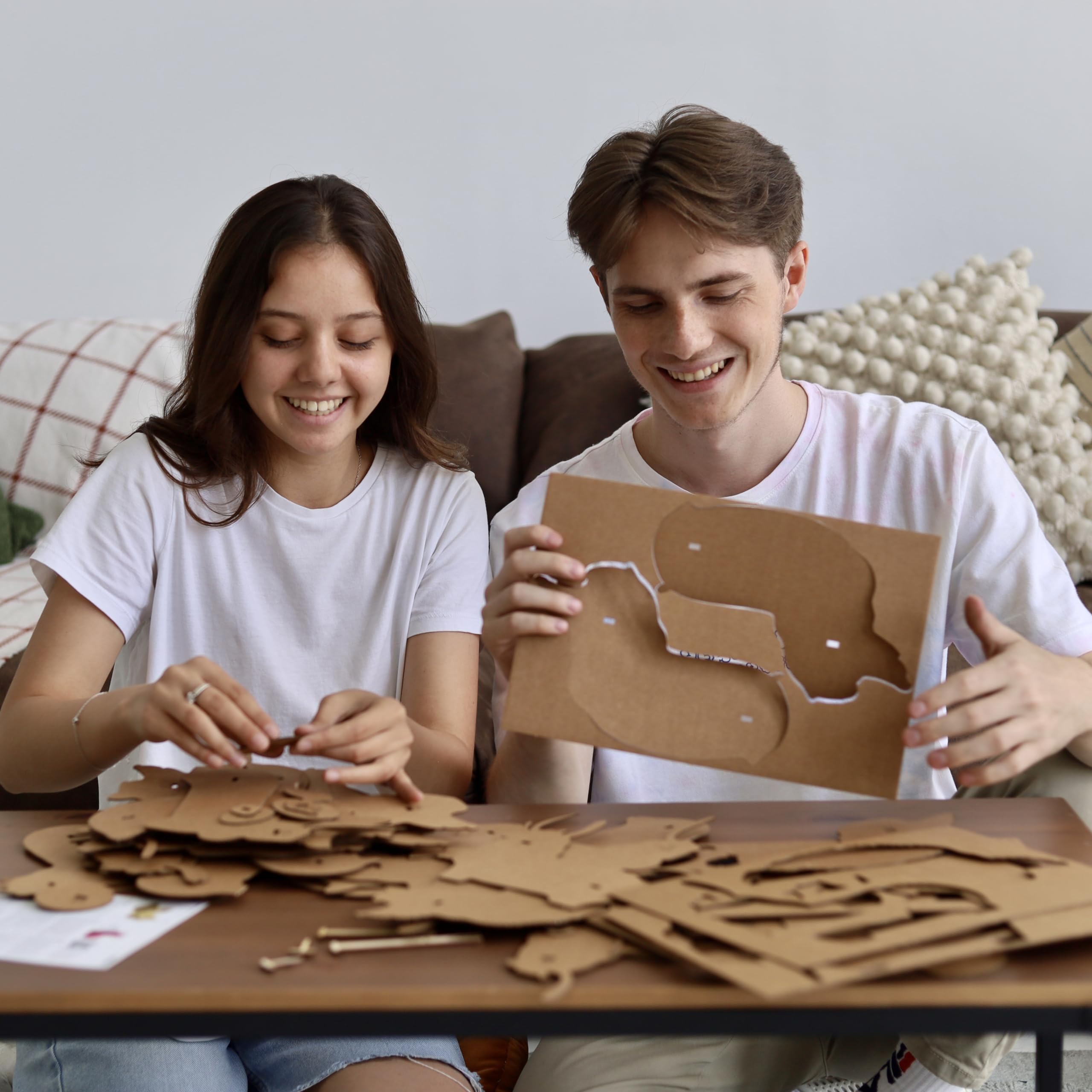 Safari Trio Puzzle 3D de Cartón – Set 3 en 1, 267 Piezas, Cartón Reciclado Sin Plástico, Escultura DIY para Pintar, Idea de Regalo | 267 piezas de cartón reciclado, kit de manualidades para pegar y pintar, para adolescentes y adultos, idea de regalo
