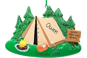 Personalized Campfire Tent Christmas Ornament 2024