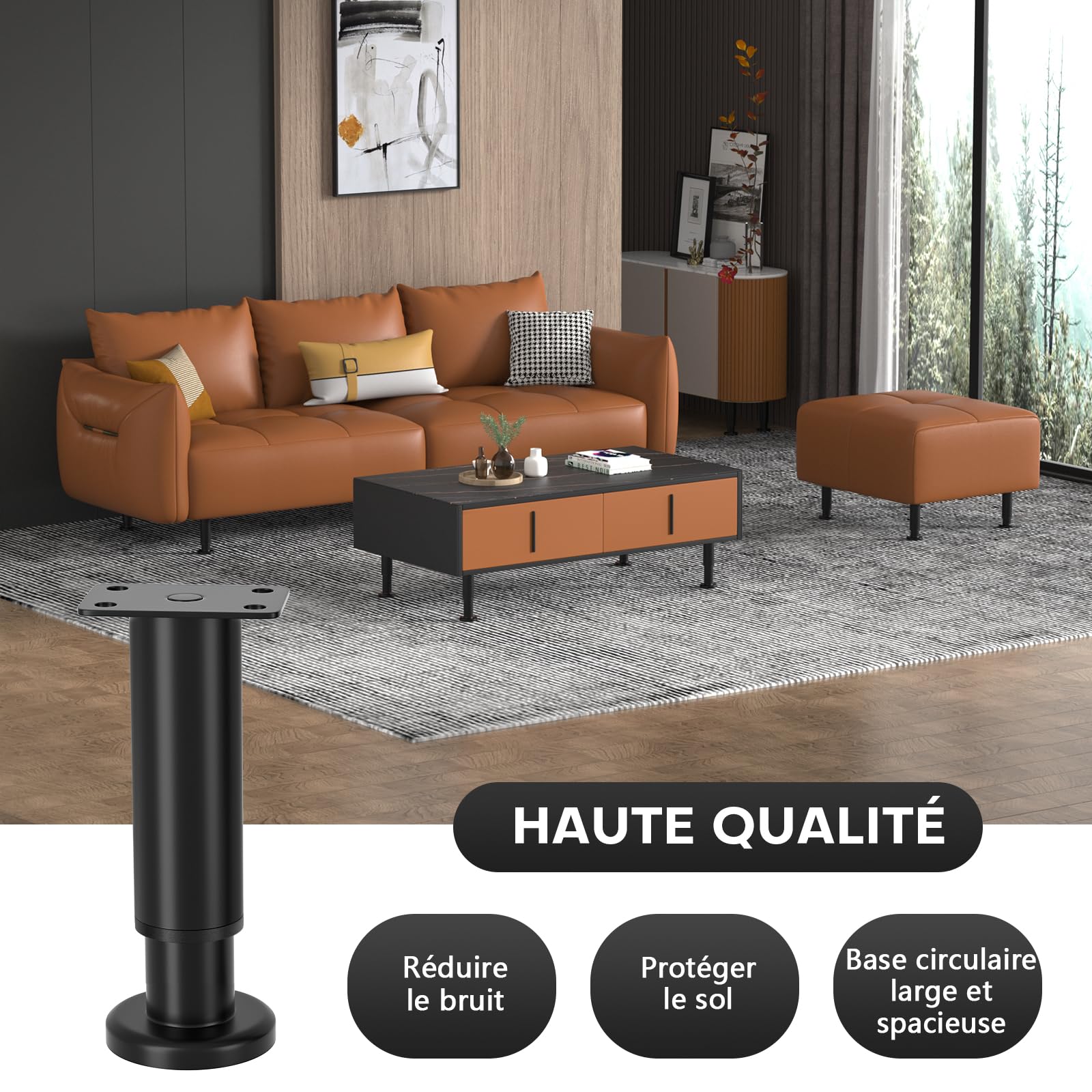 JMIATRY 4 stuks meubelpoten van hout, 10 cm, houten poten voor meubels, tafelpoten, hout, kastpoten voor bank, bed, kast, stoel, tafel