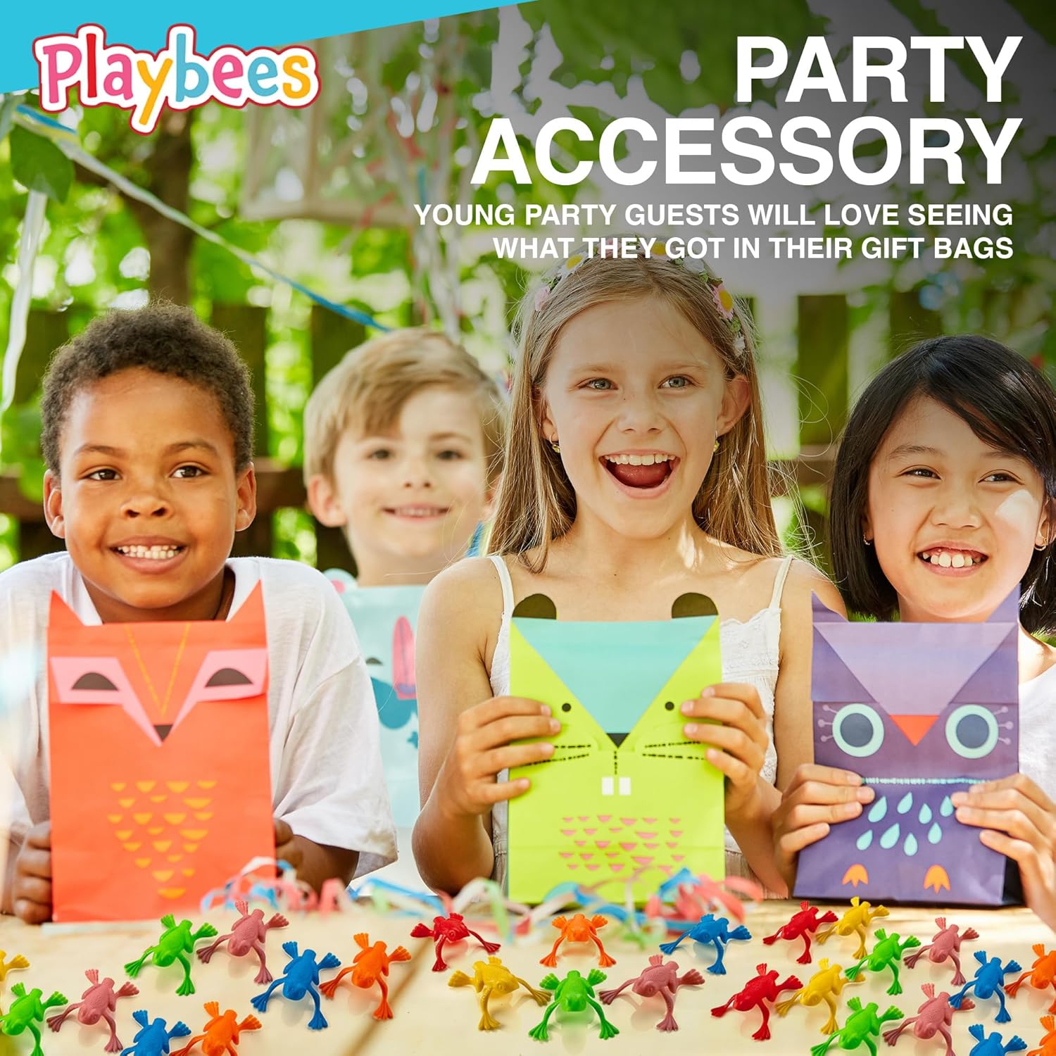 Playbees Mega Pack of Jump n Leap Frog Toys - 144 Pack - 2 Inch - Assorted Colors Jumping Passover Plastic Frogs for Bible Story Toys, Endless Fun Party Favors, Goody Bag Fillers, Classroom Prize