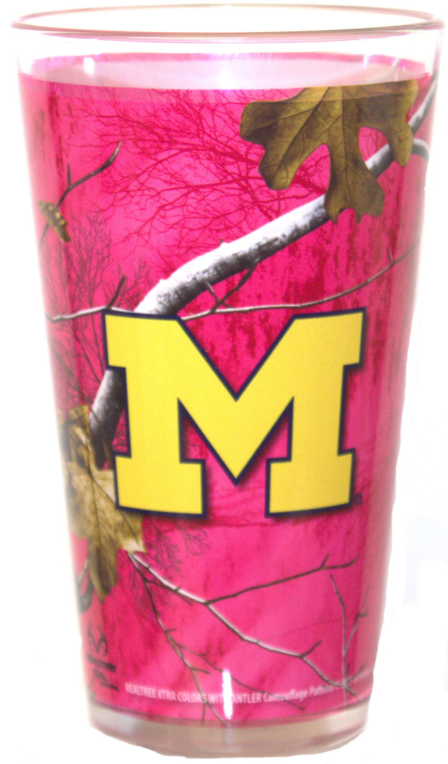 bbsports Michigan 16oz Pink Camo Pint Glass