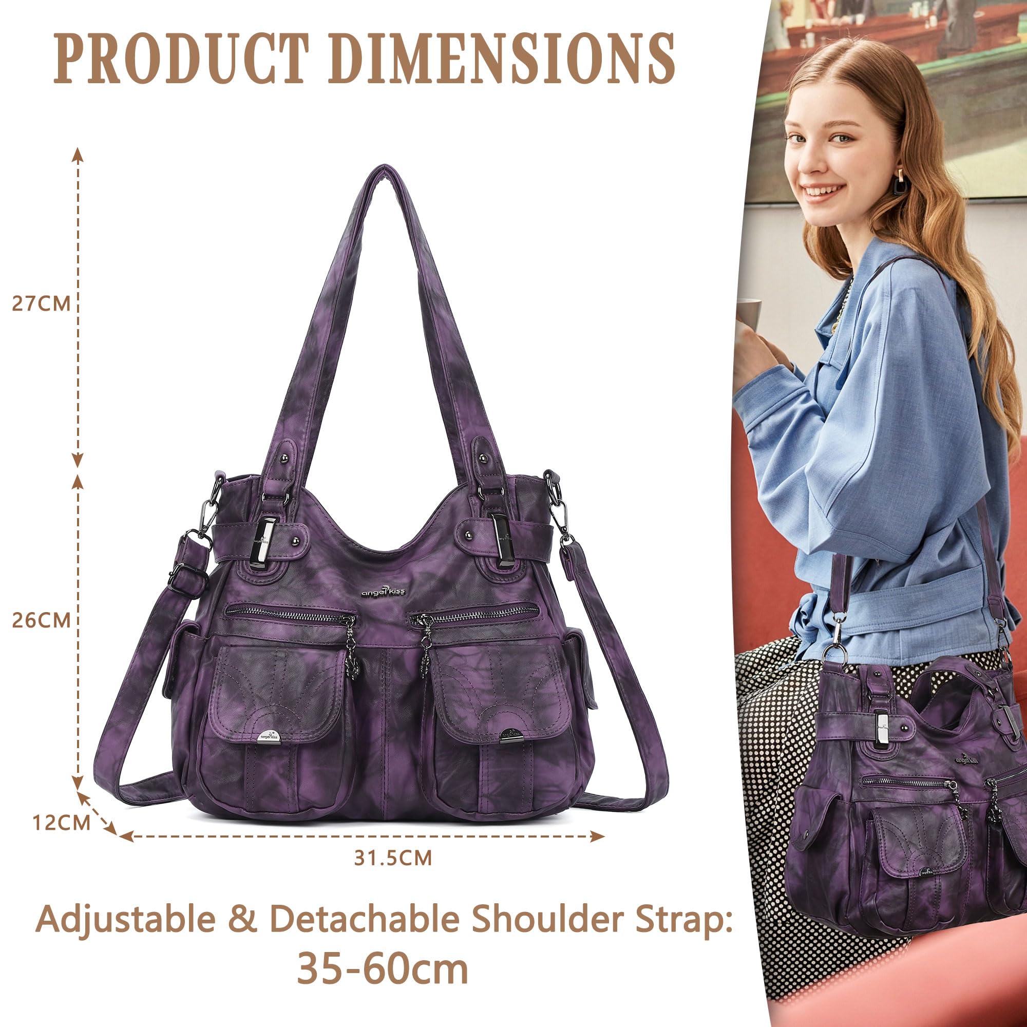 Angel Kiss Bolso de Mano para Mujer Bolsos Bandolera Bolso Hobo para Mujer Bolsos Bandolera Bolsos con Borla
