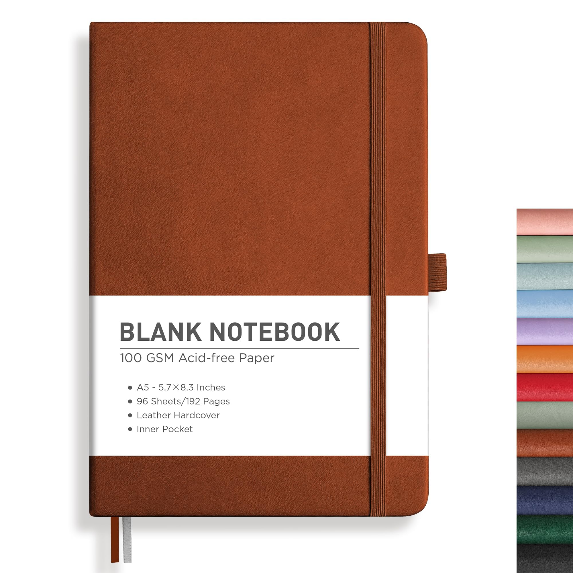 RETTACY Blank Journal Notebook, 192 Pages, A5 Medium Size (5.7'' x 8.3'')