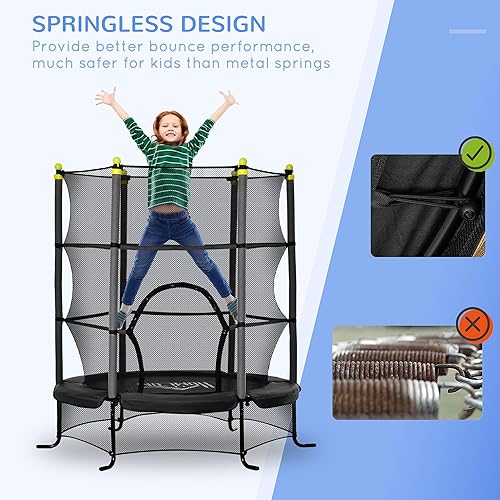 Miniatura 3 de Soozier Trampolín para niños de 5.3 pies, trampolín interior de 64 pulgadas para niños con cierre de seguridad para niños de 3 a 10 años, uso en